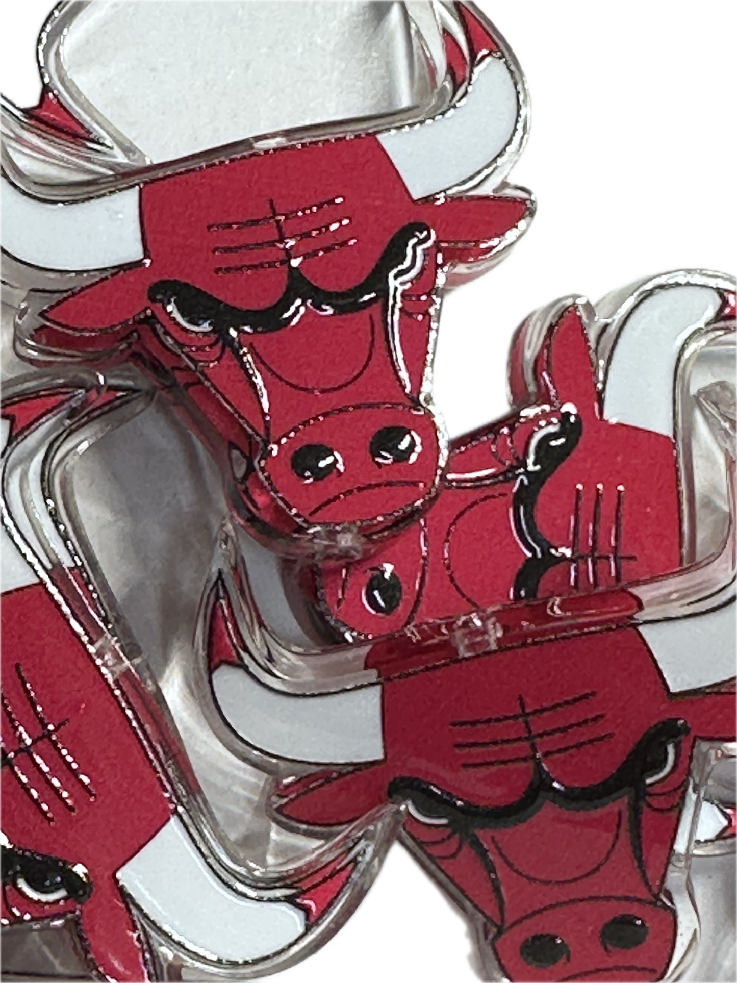 Chicago Bulls acrylic focal bead- set of 2/ focal bead/ pen beading / keychain bead/ basketball