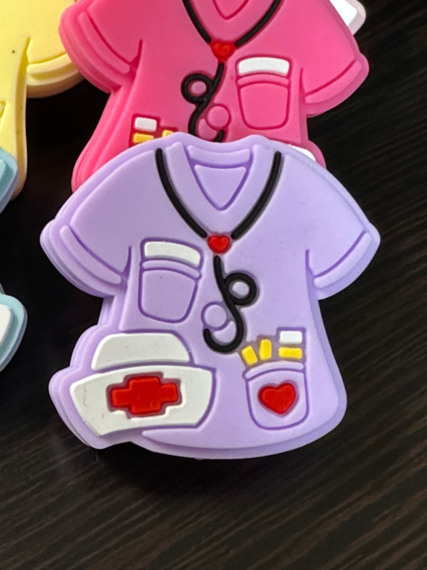 Nurse scrubs silicone focal bead