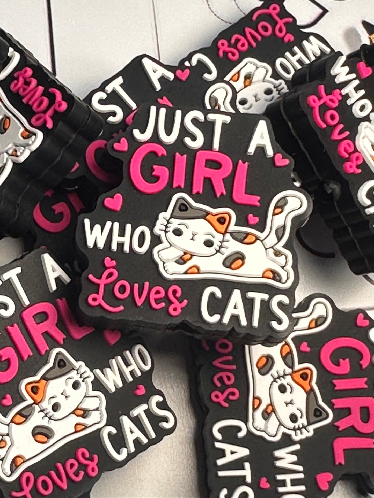 Cat lover focal bead/ beadable pen/ Silicone bead/keychain bead/