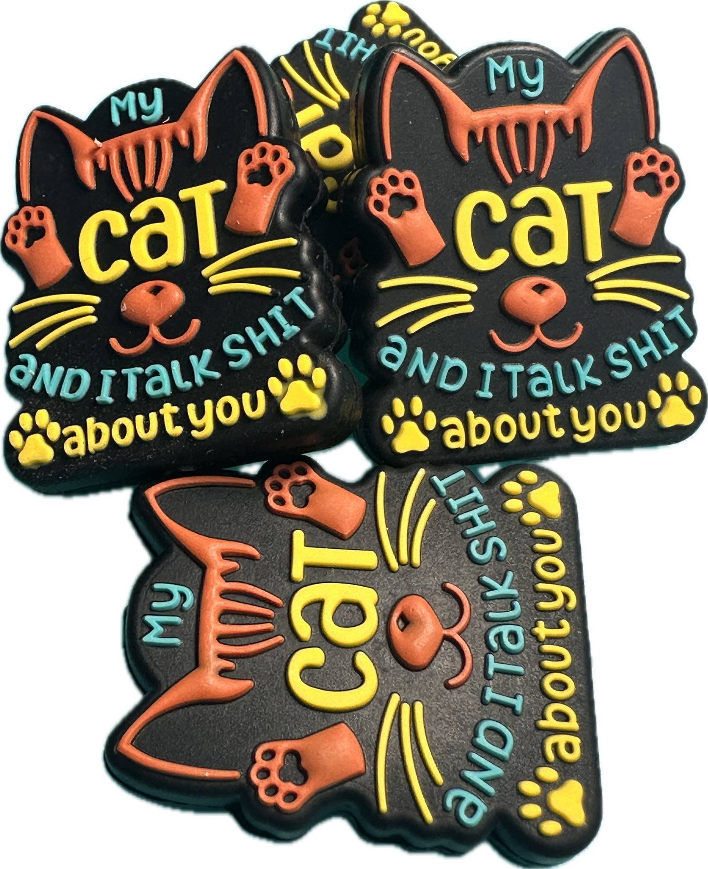 Cat Focal Bead/ beadable pen/ Silicone bead/ animal/ keychain bead/ kitty/ Me and my cat talk about you