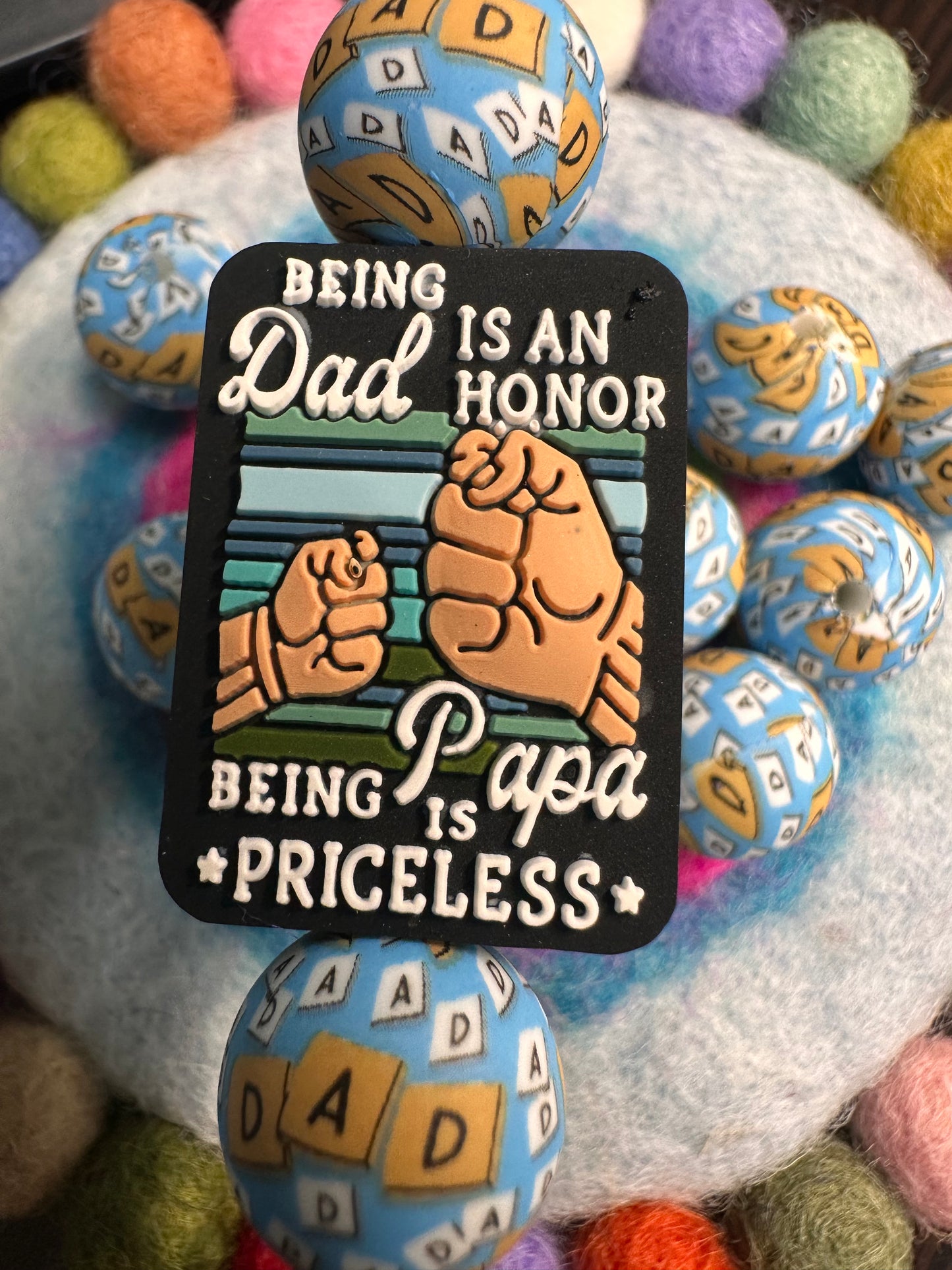 Papa Dad silicone focal bead/ Fathers Day