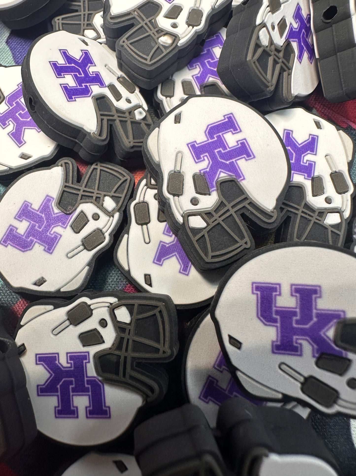 University of Kentucky helmet shaped focal bead / football /Kentucky Wildcats