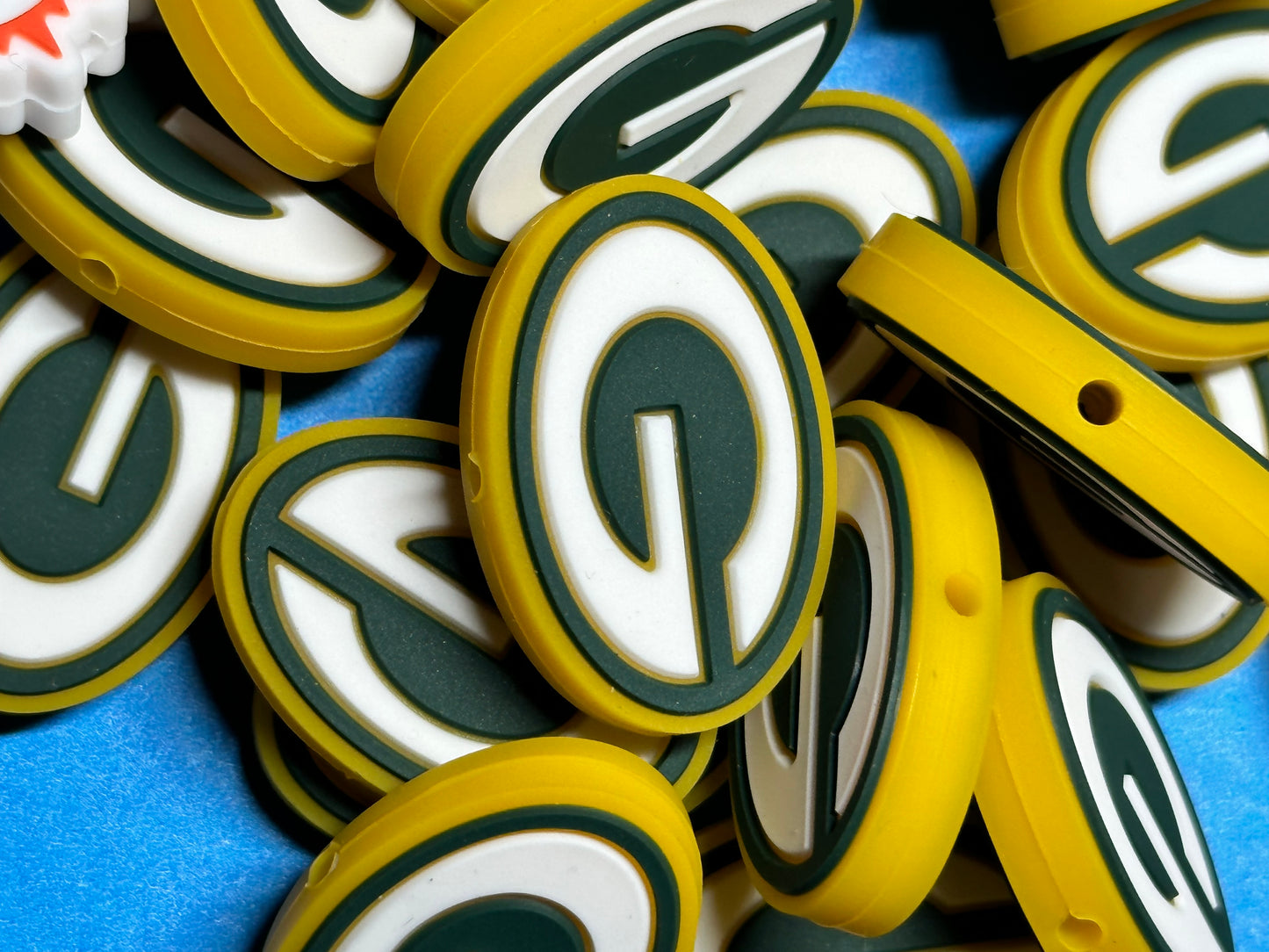 Green Bay Packers focal bead oval shaped