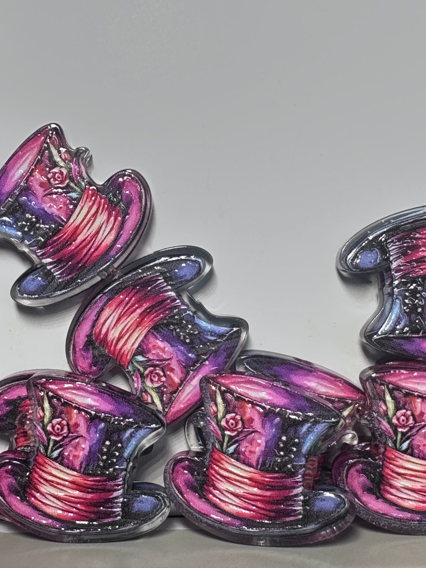 Top Hat acrylic focal bead- set of 2/ focal bead/ pen beading / keychain bead