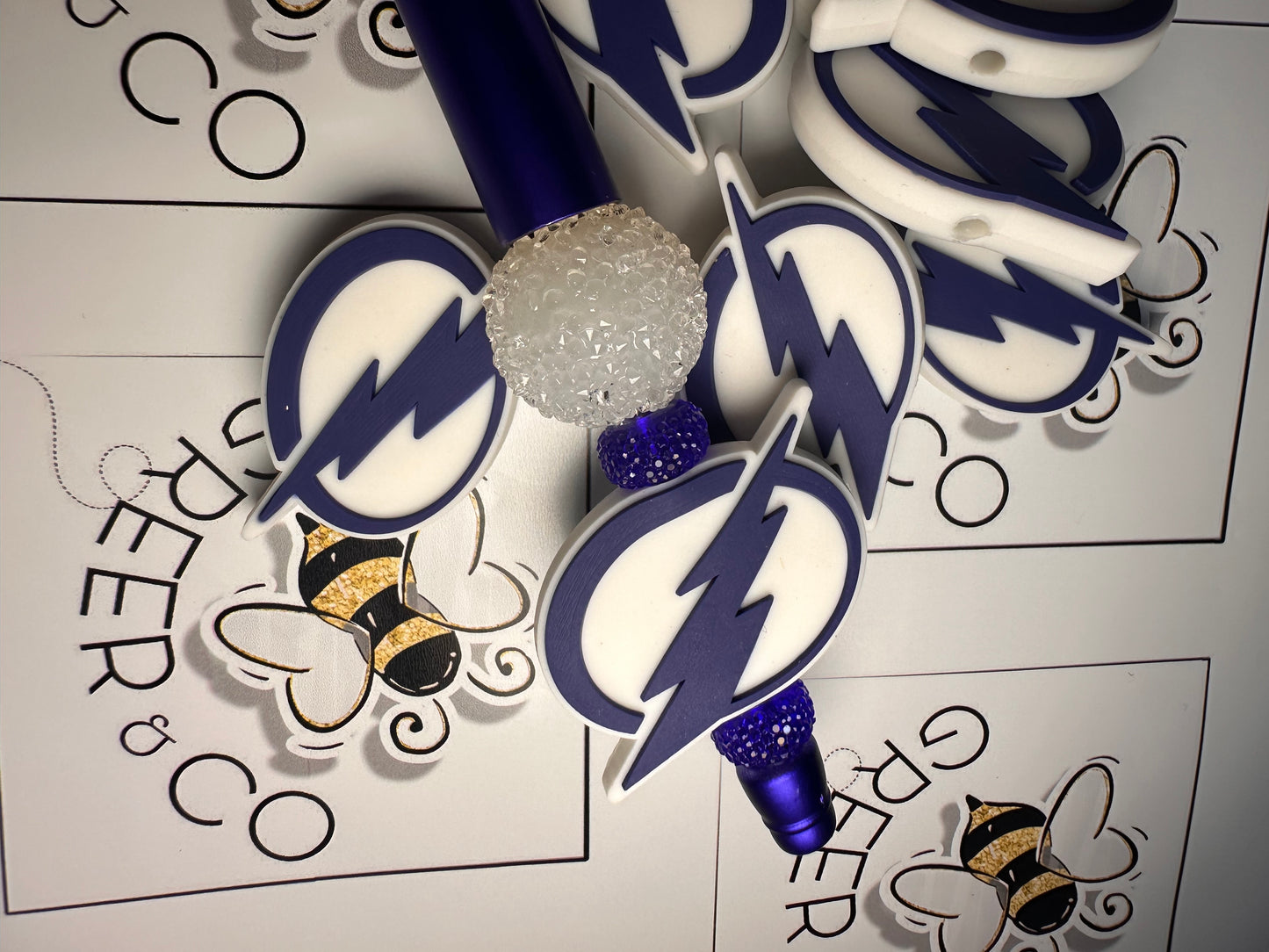 Tampa Bay lightning focal bead