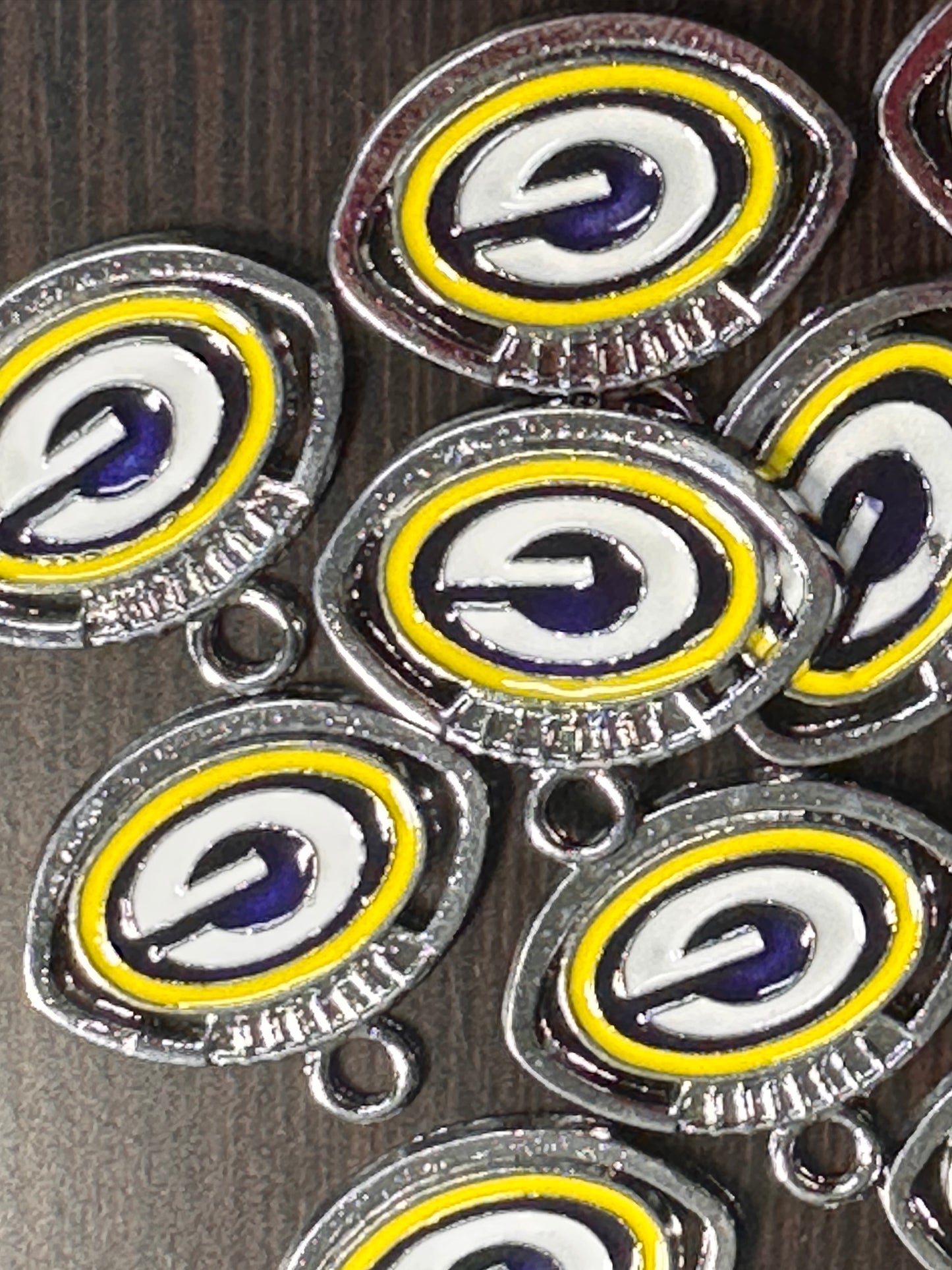 Enameled metal charms/ Green Bay Packers pendant/ DIY charm bracelet/ DIY necklace