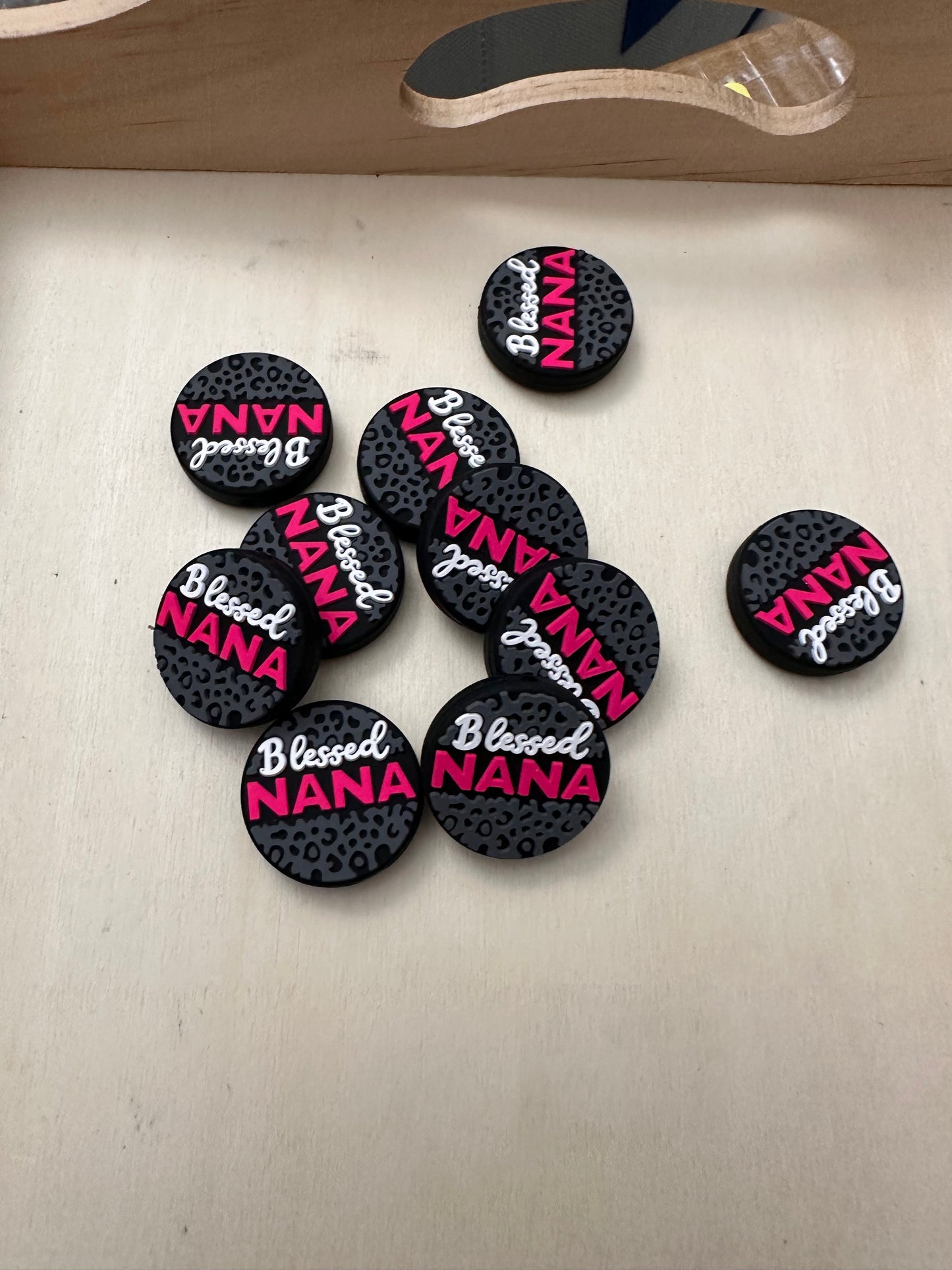 Nana Focal Bead/ beadable pen/ Silicone bead/keychain bead/ circle shaped/ Mothers Day/ Grandmother/ Blessed Nana