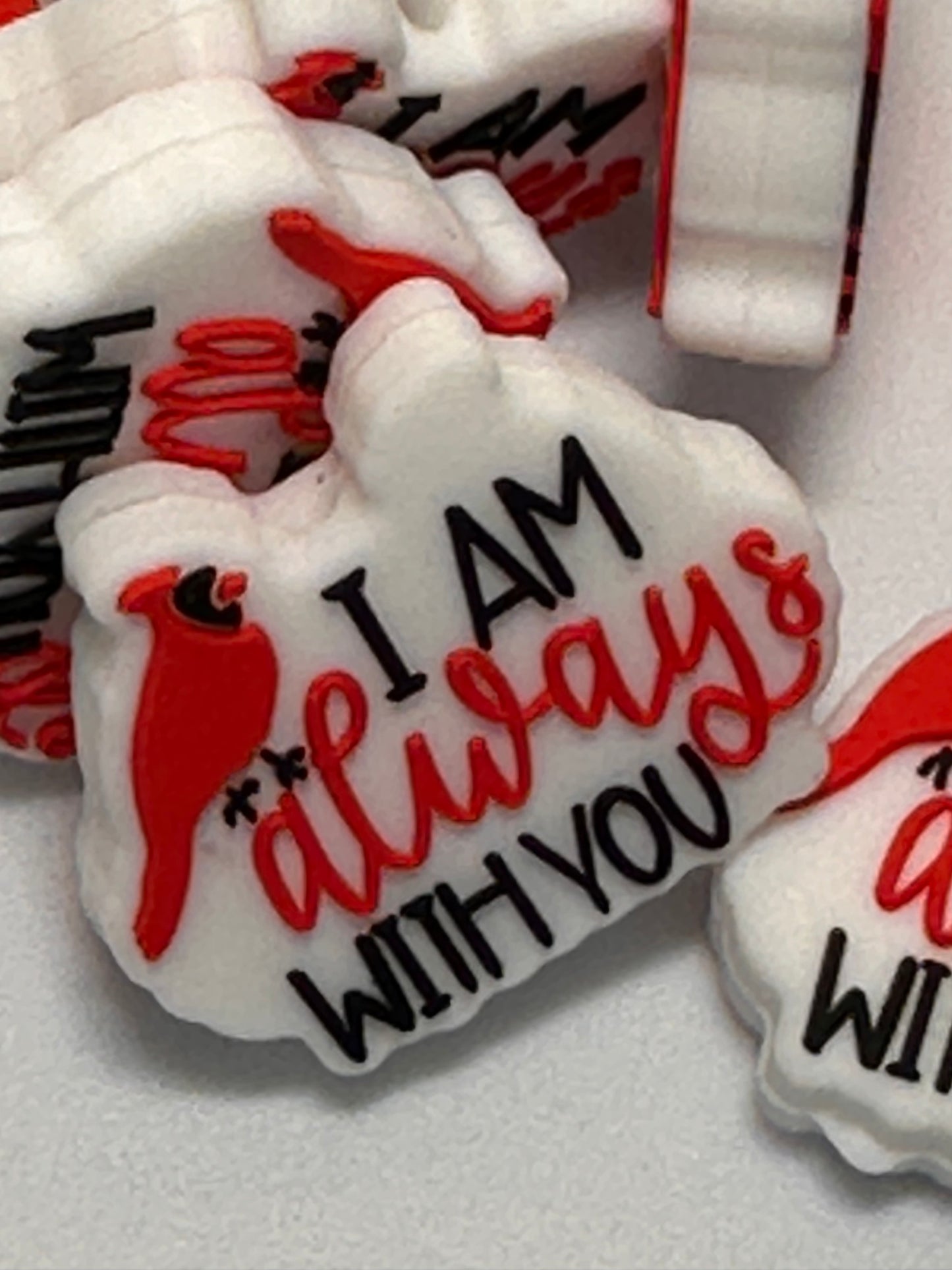 Remembrance/ red bird/ cardinal/ Focal Bead/ beadable pen/ Silicone bead/ keychain bead/
