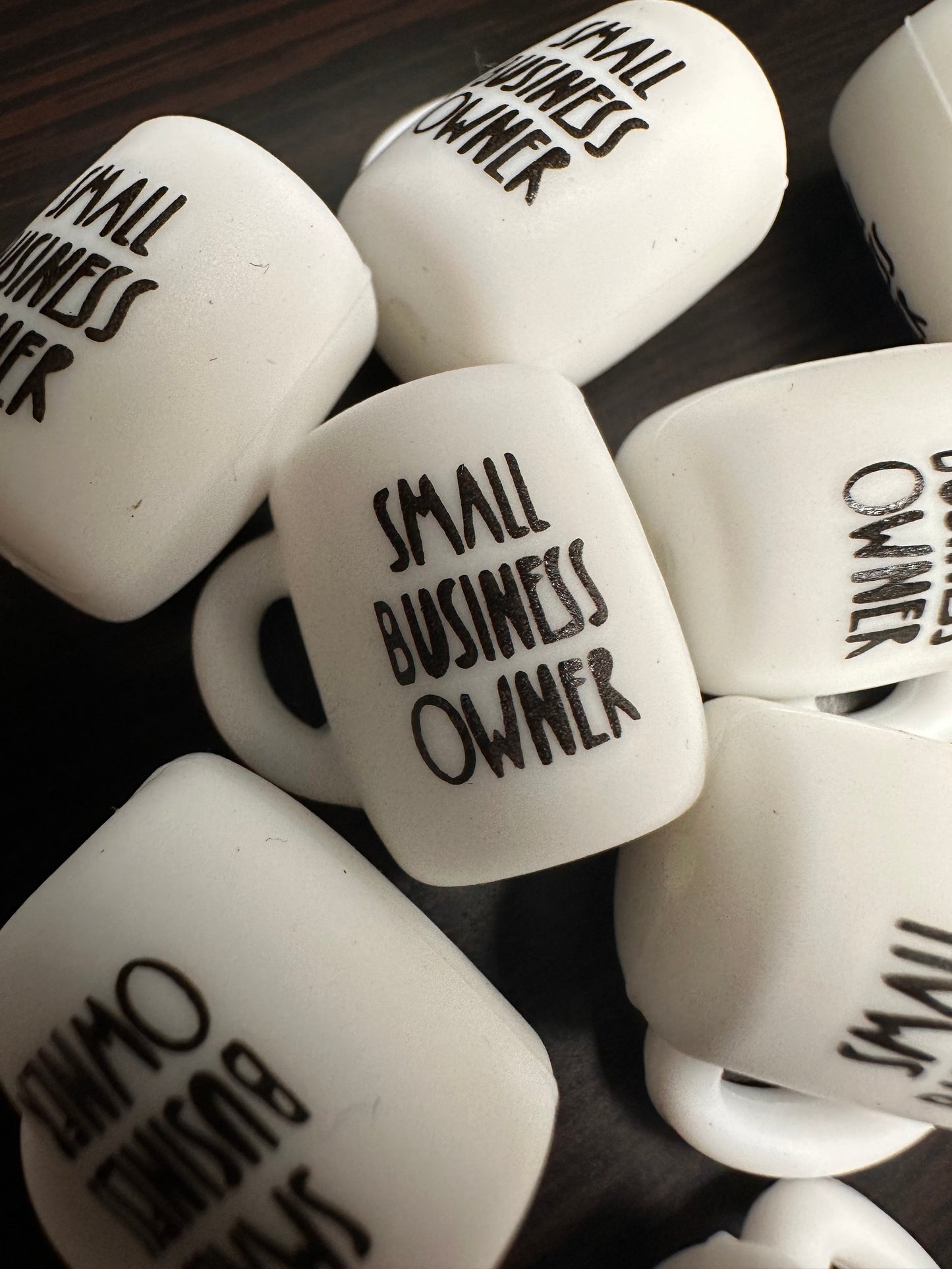 3D Small business owner/ Coffee mug Focal Bead/ beadable pen/ girl mom / Silicone bead/ coffee cup/ keychain bead/ boss/ coffee lover