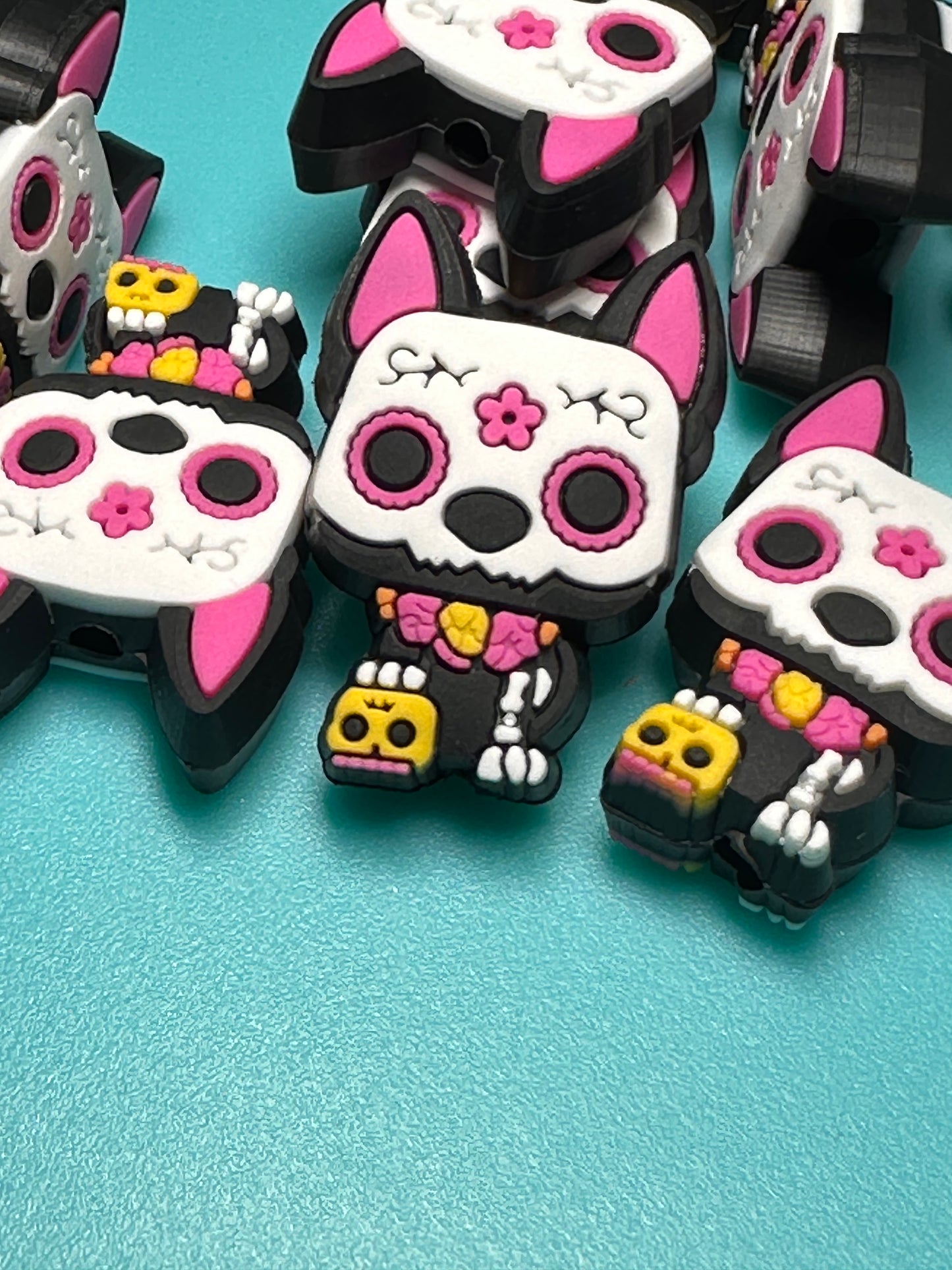 Day of the dead Focal Bead/ beadable pen/ Silicone bead/ keychain bead/dog/ puppy/ Mexican holiday