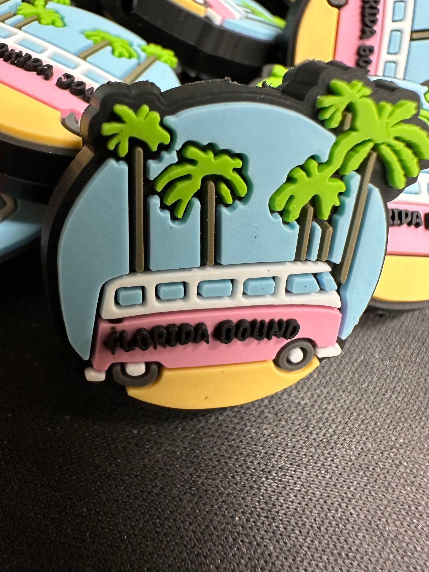 Florida Focal Bead/ beadable pen/ Silicone bead/ keychain bead/ palm tree/beach/van