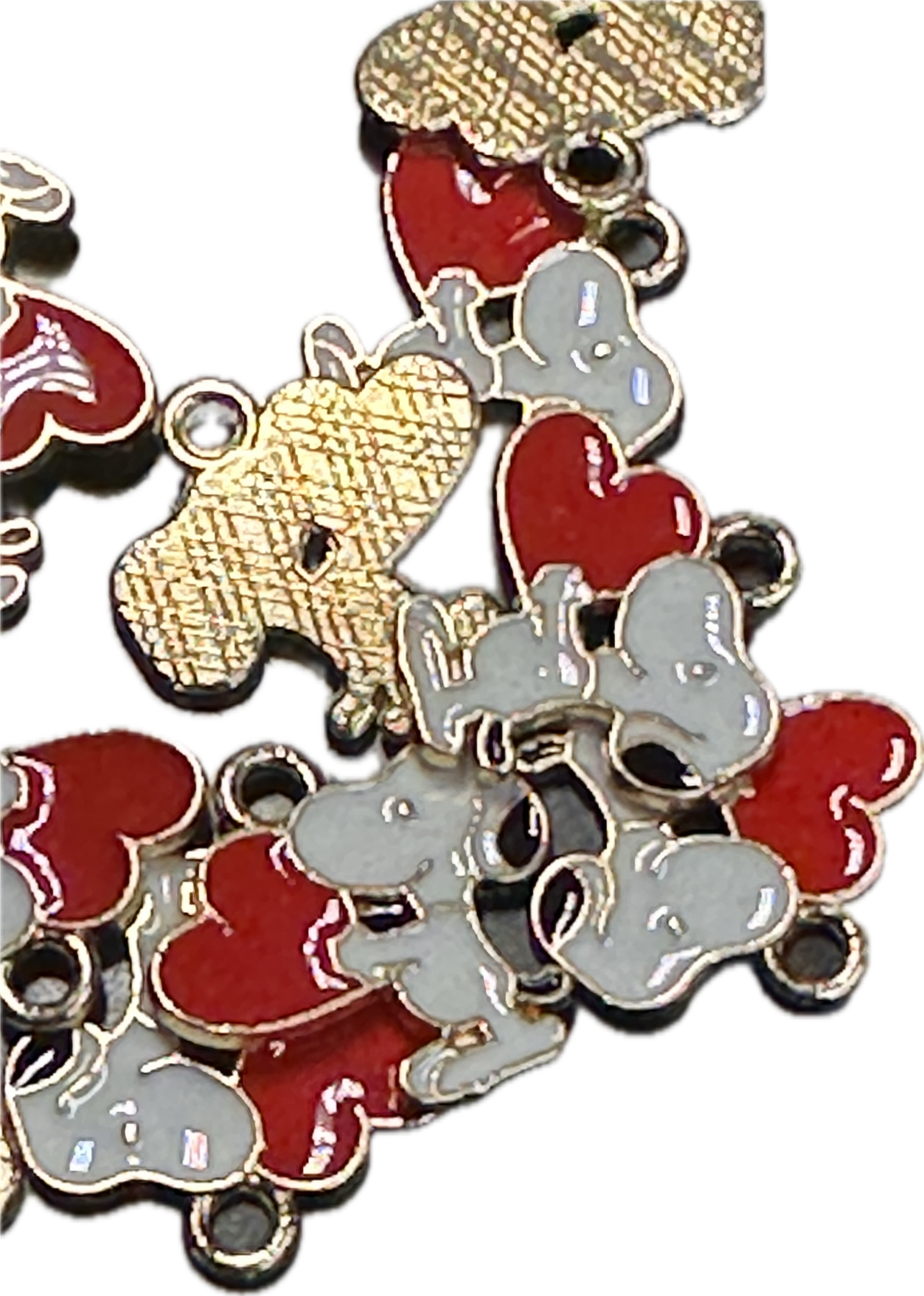 White dog with black ears metal charm/dog lover/ Snoo dog/dog with heart/ pendant/ DIY charm bracelet/ DIY necklace