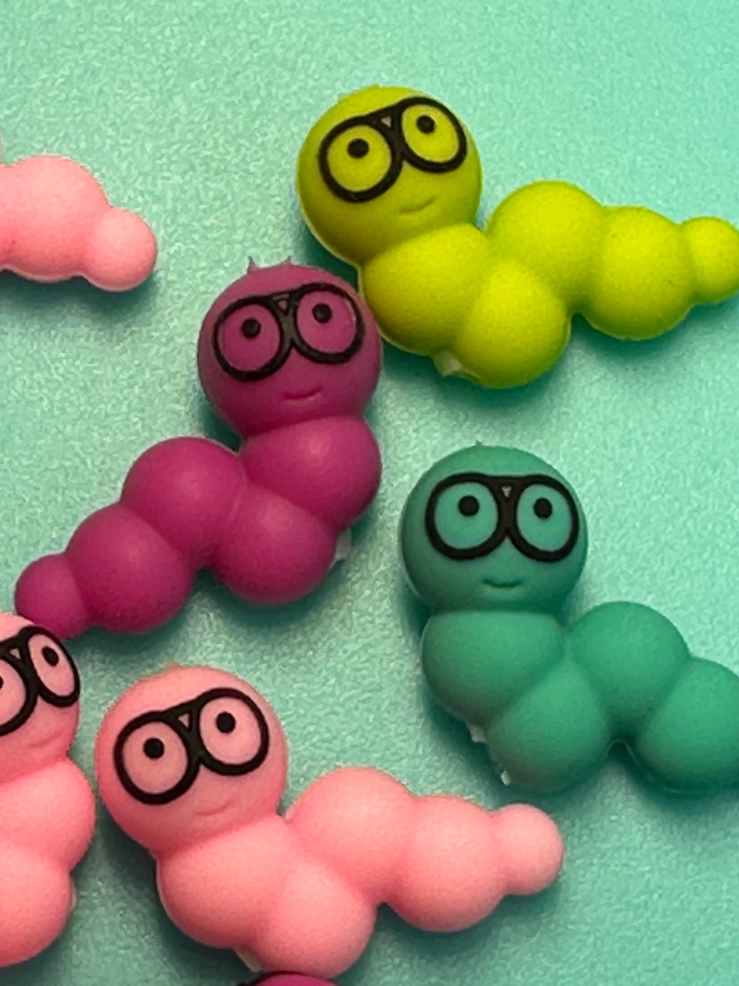 3D bookworm Focal Bead / silicone bead/