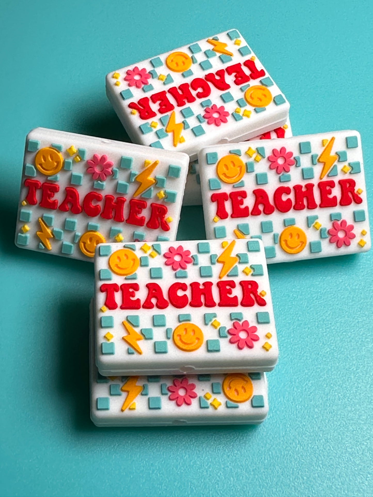 Teacher Focal Bead/ beadable pen/ Silicone bead/ keychain bead/ teach/ #3