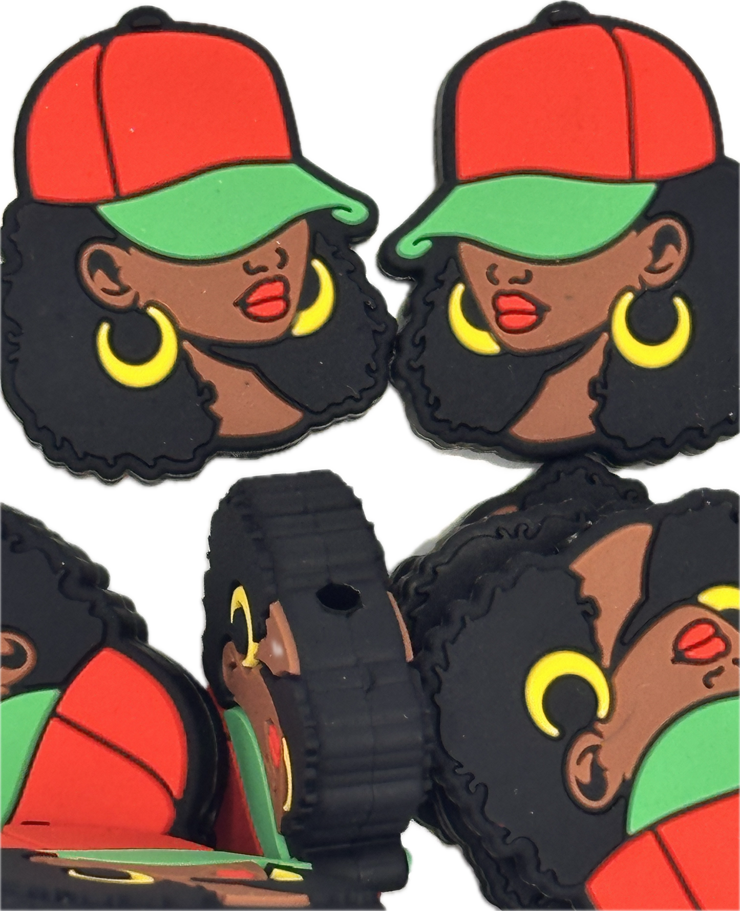Black woman Focal Bead/ beadable pen/ Silicone bead/ keychain bead/DIY/hat/earrings
