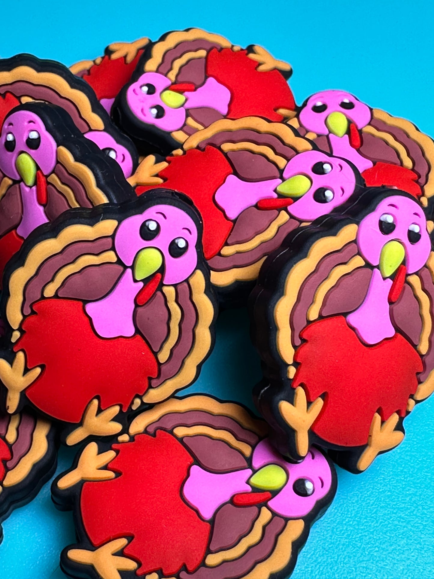 Thanksgiving Turkey/ Focal Bead/ beadable pen/ Silicone bead/ keychain bead/ Fall/ Holiday