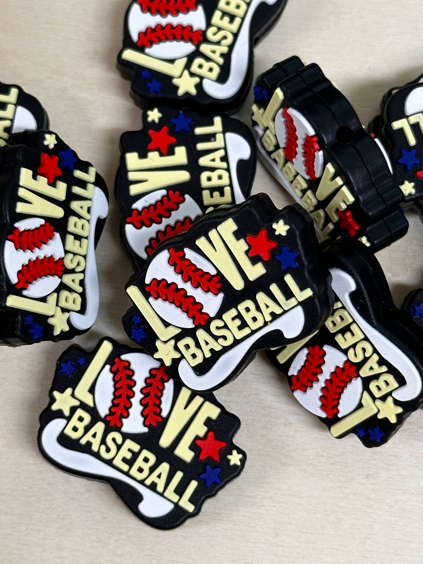 Baseball Mom Focal Bead/ beadable pen/ Silicone bead/keychain bead/