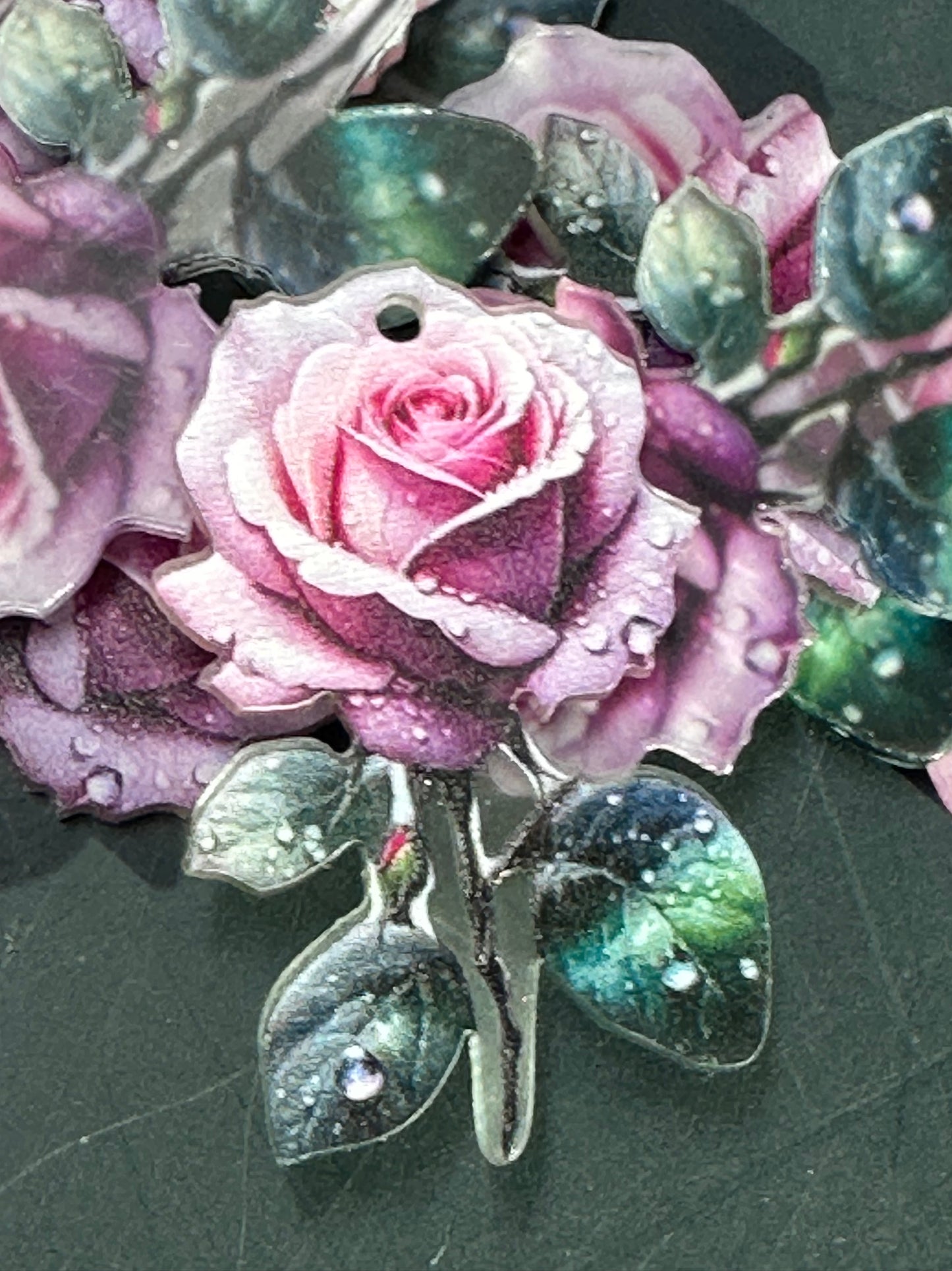 Rose Acrylic Pendants – Flower charms for DIY Crafts (Set of 5)