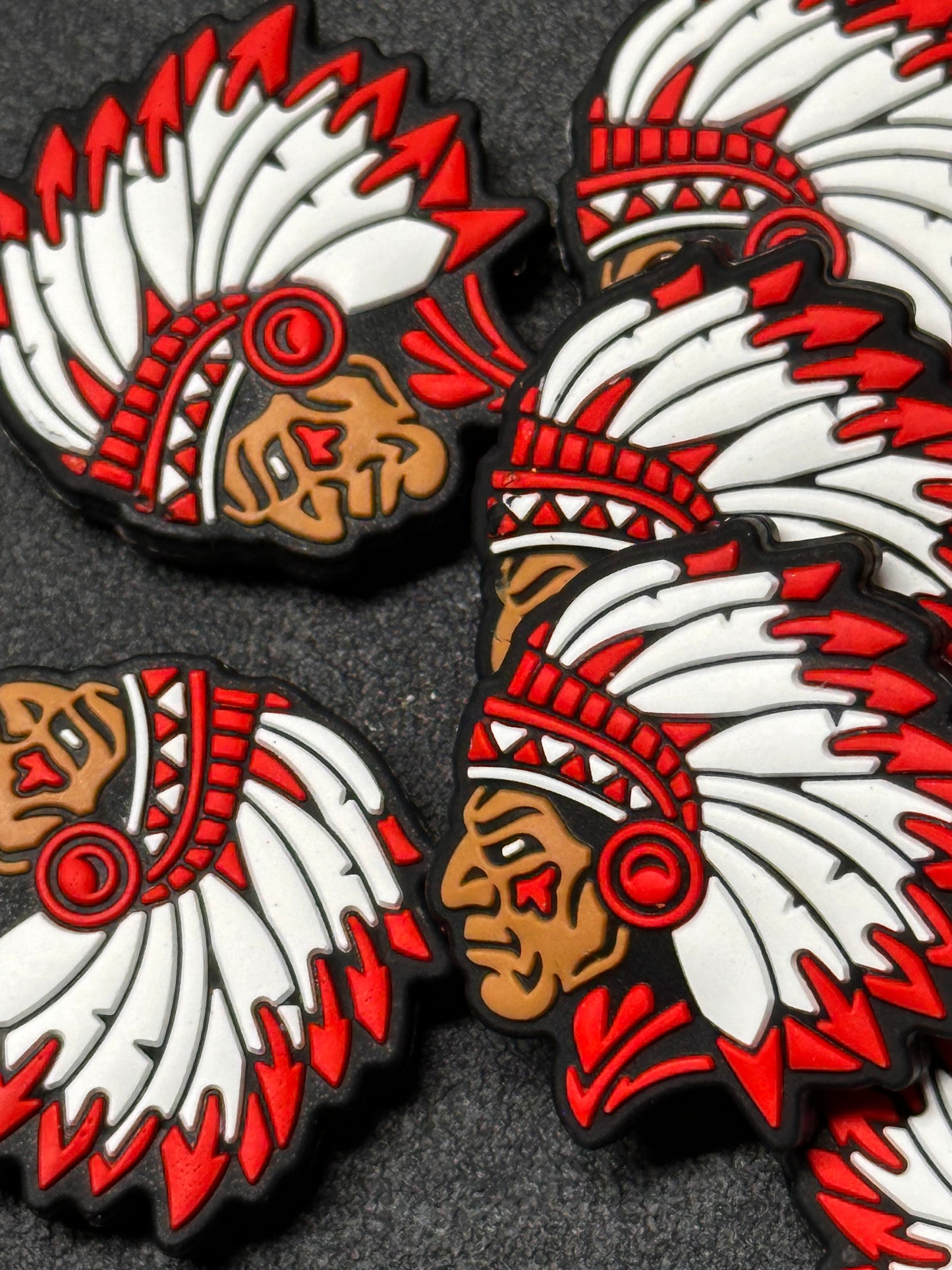 Native American Chief focal bead/pen bead/ keychain bead/ silicone bead