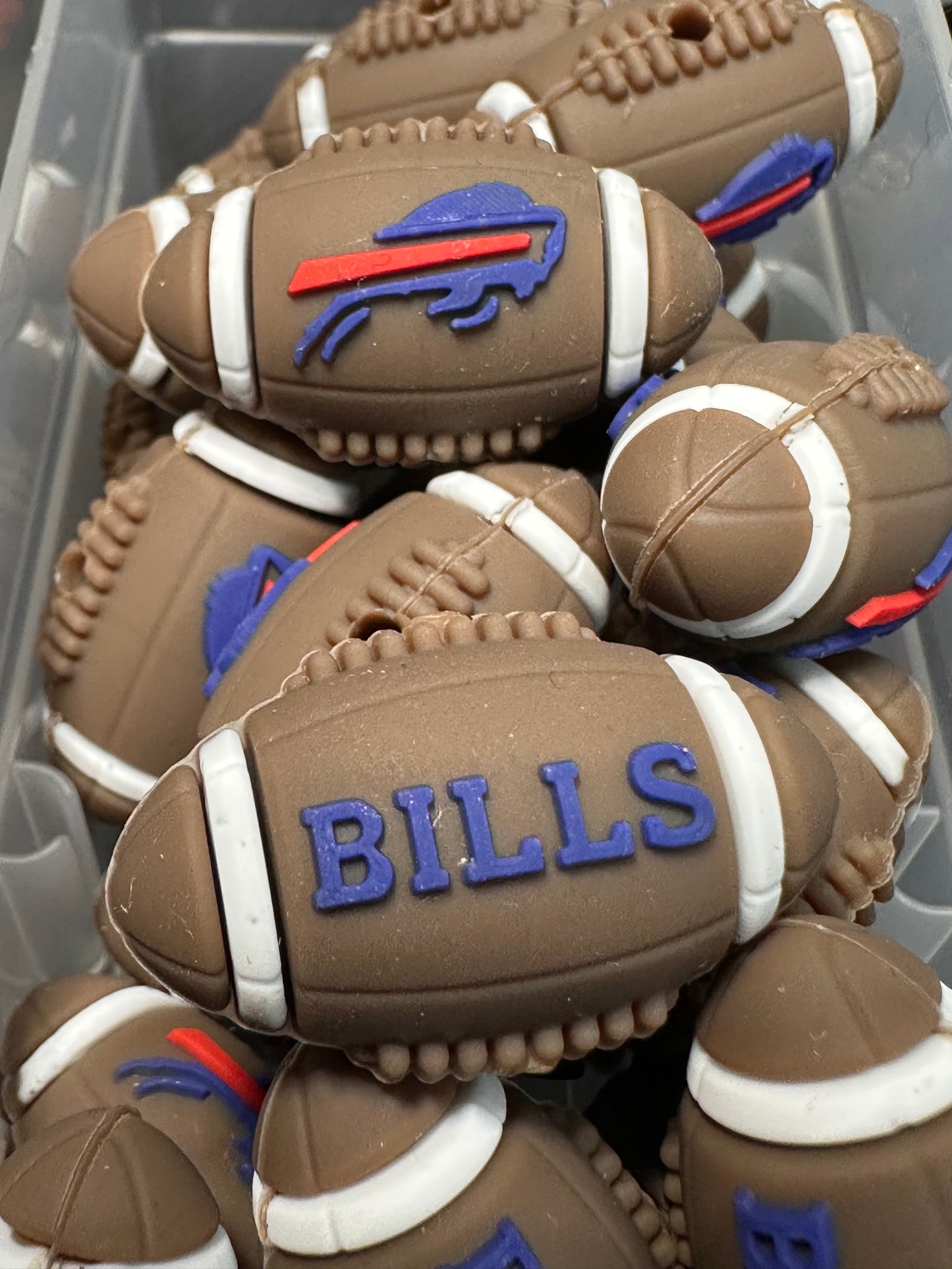 3D football shaped Buffalo Bills focal bead