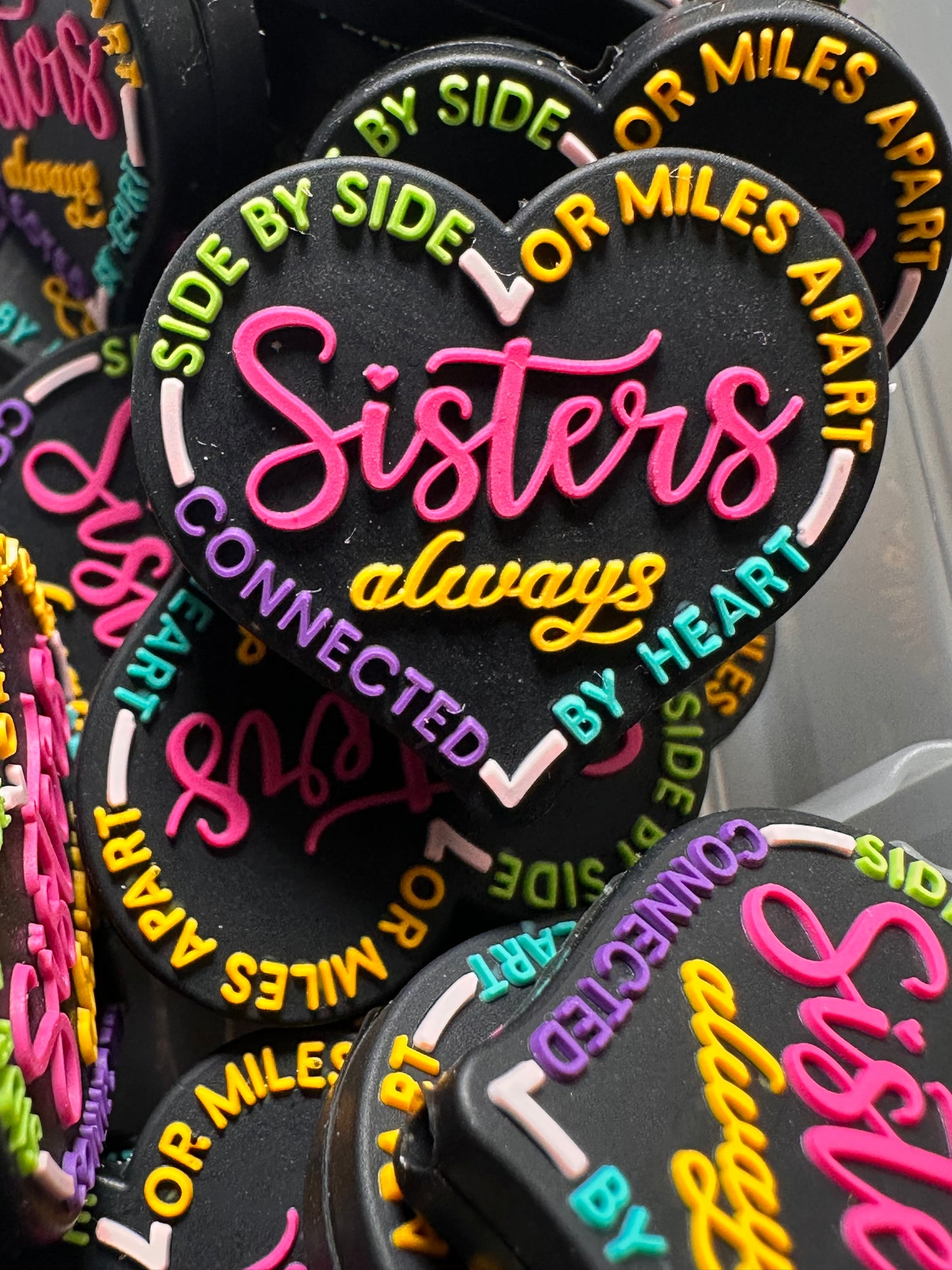 Sisters Focal Bead/ beadable pen/ Silicone bead/ keychain bead/ family/ best friends