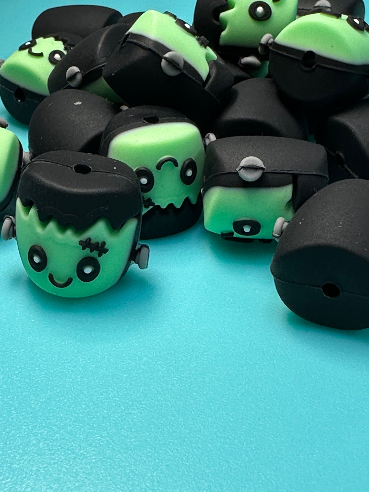 3D silicone focal bead/ frank head/ Halloween