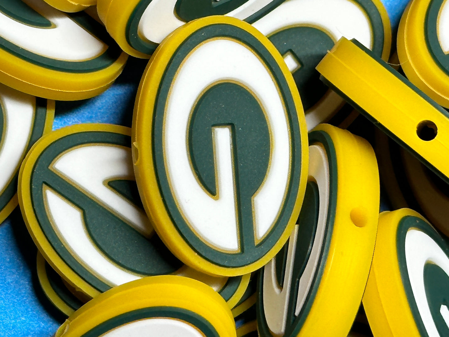 Green Bay Packers focal bead oval shaped