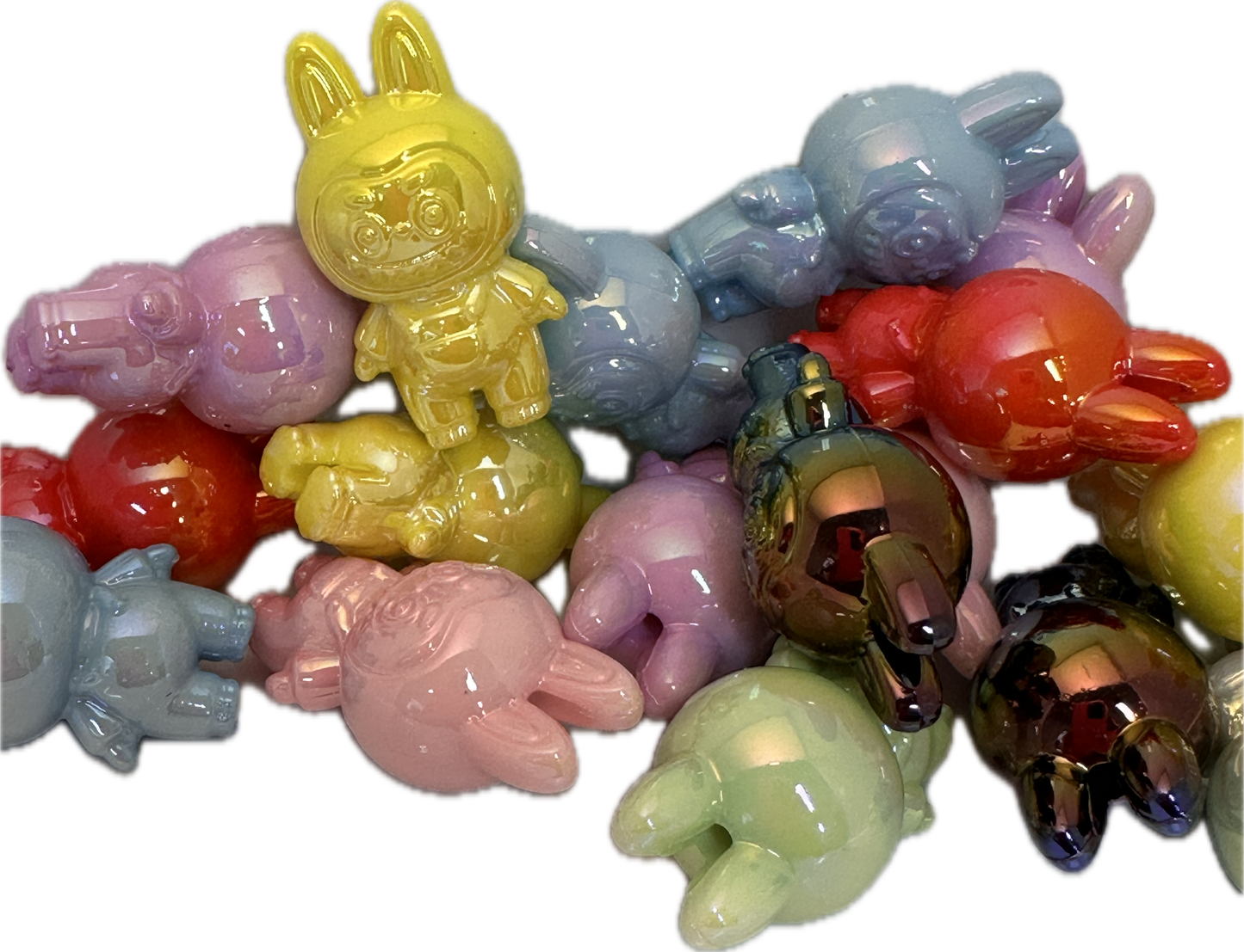 Labubu monster acrylic beads/ Five (5) beads included assorted colors/pen beading beads / keychain beads/ DIY/