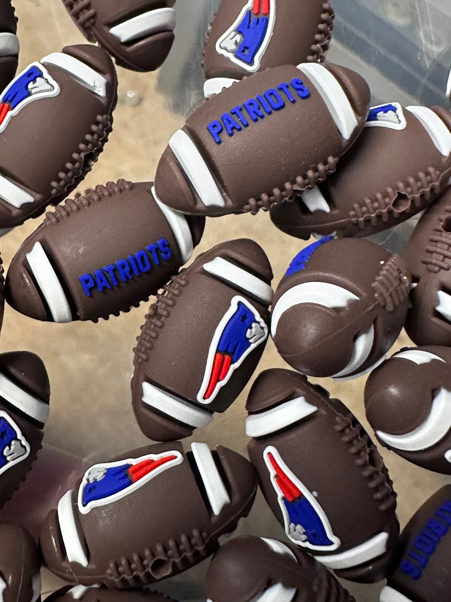 3D New England Patriots Football team focal bead / football #2