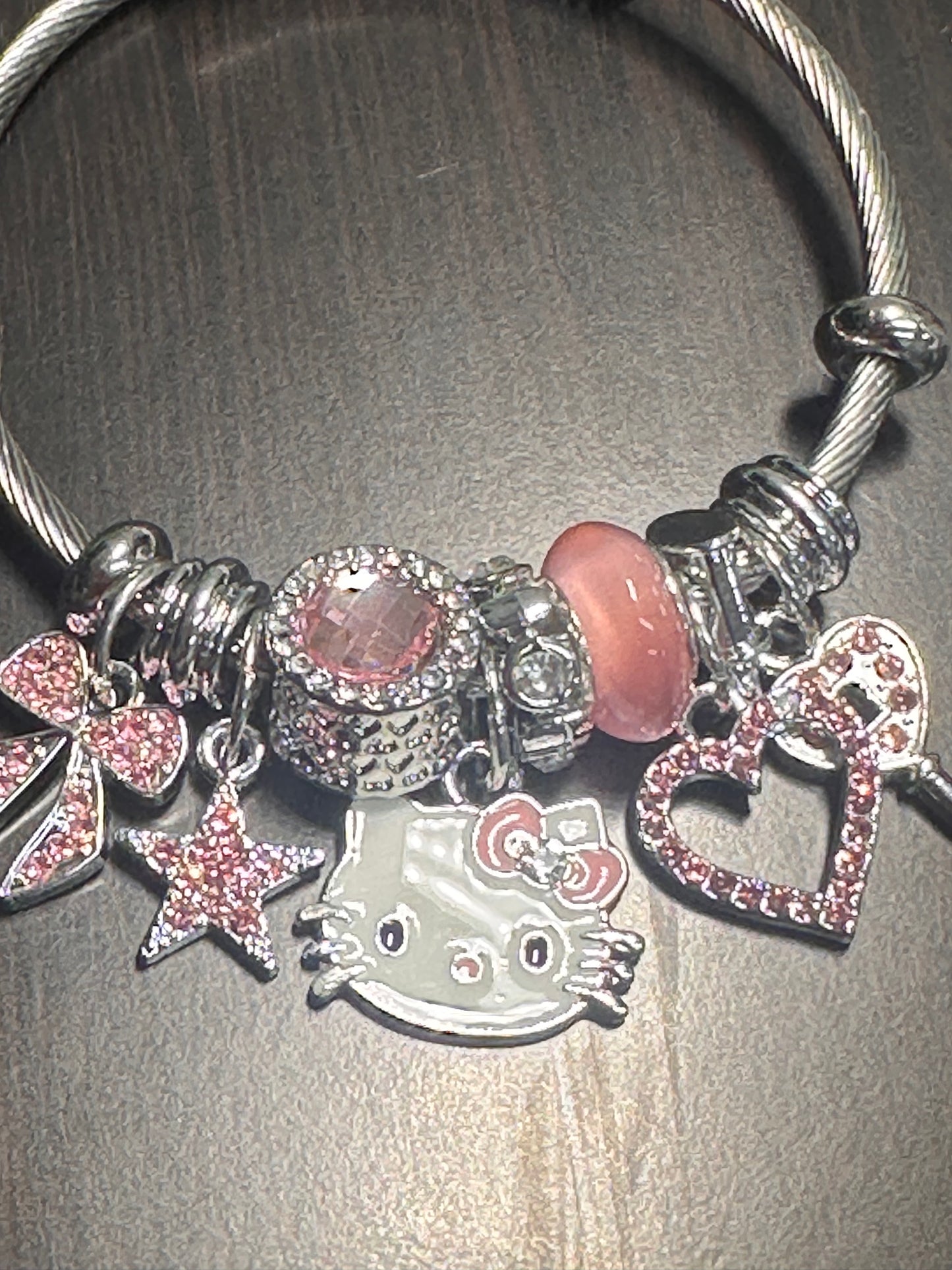 Charm Bracelet/ pink charms/ HK/ Perfect gift for friends and family