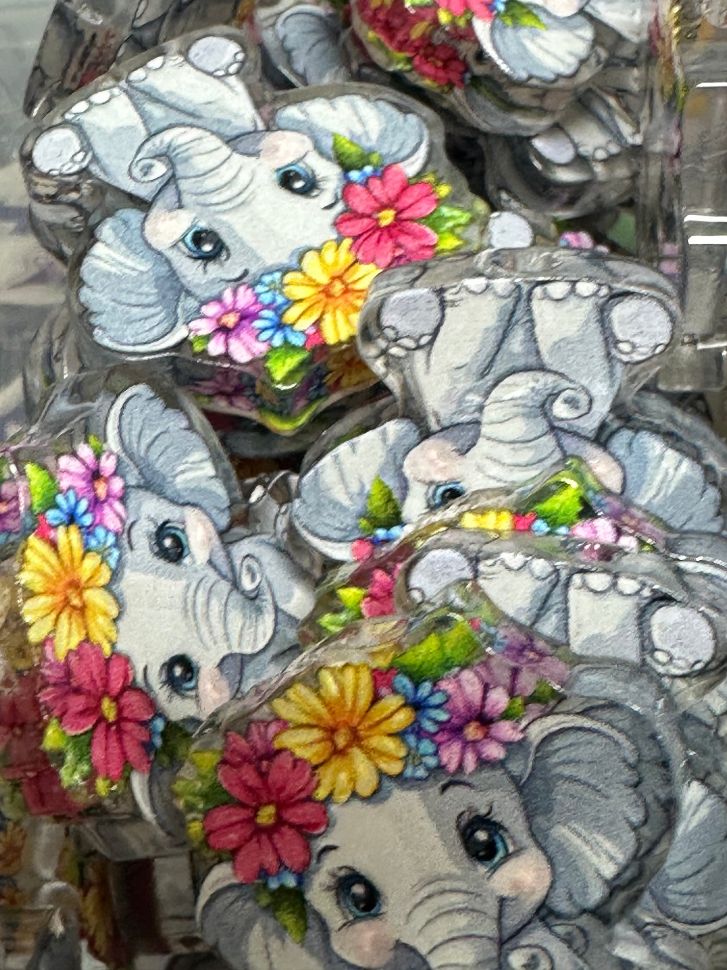 Elephant acrylic focal bead- set of 2/ focal bead/ pen beading / keychain bead/