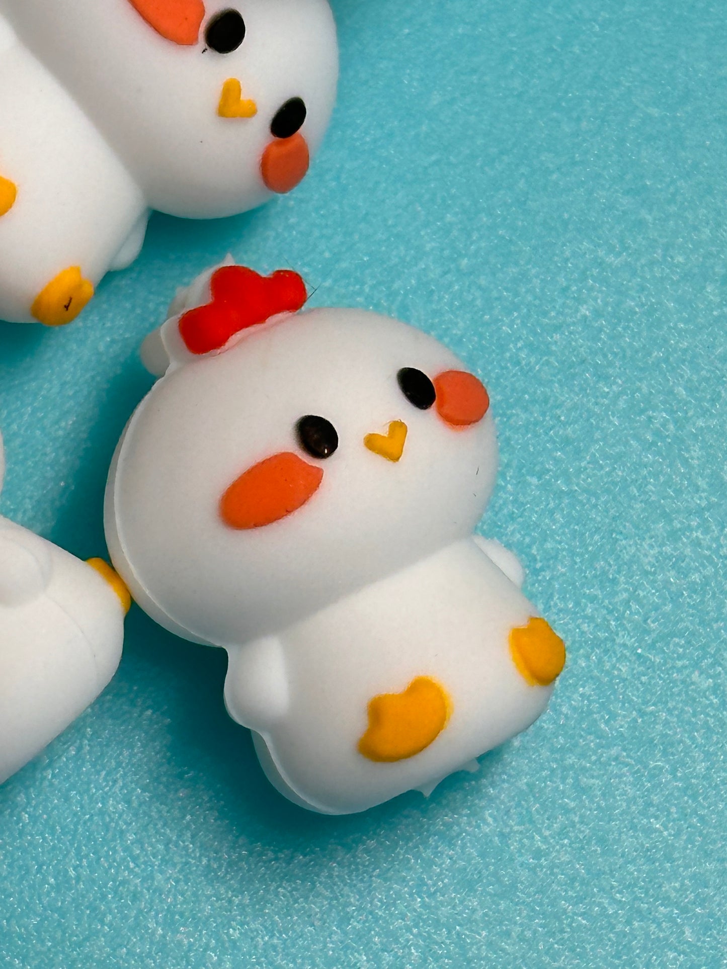 3D cute chicken silicone focal bead/ bird/ chick