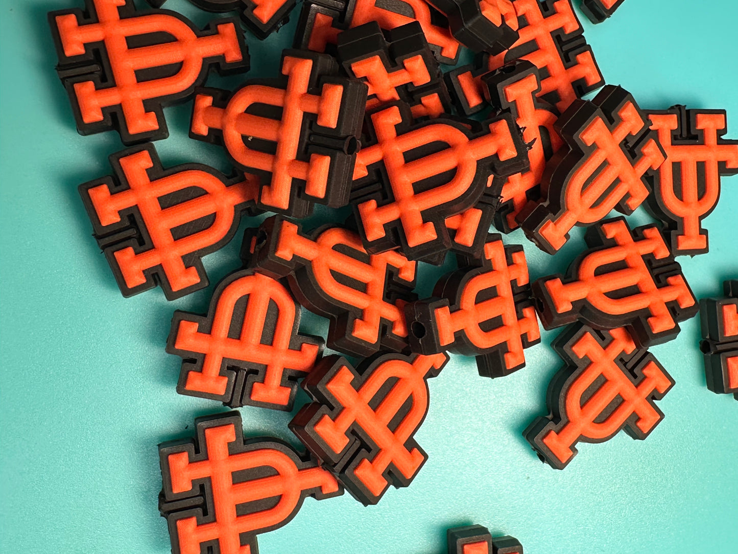 Tennessee focal beads/ silicone beads used for DIY keychains, beaded pens, badge reels, pencils and jewelry