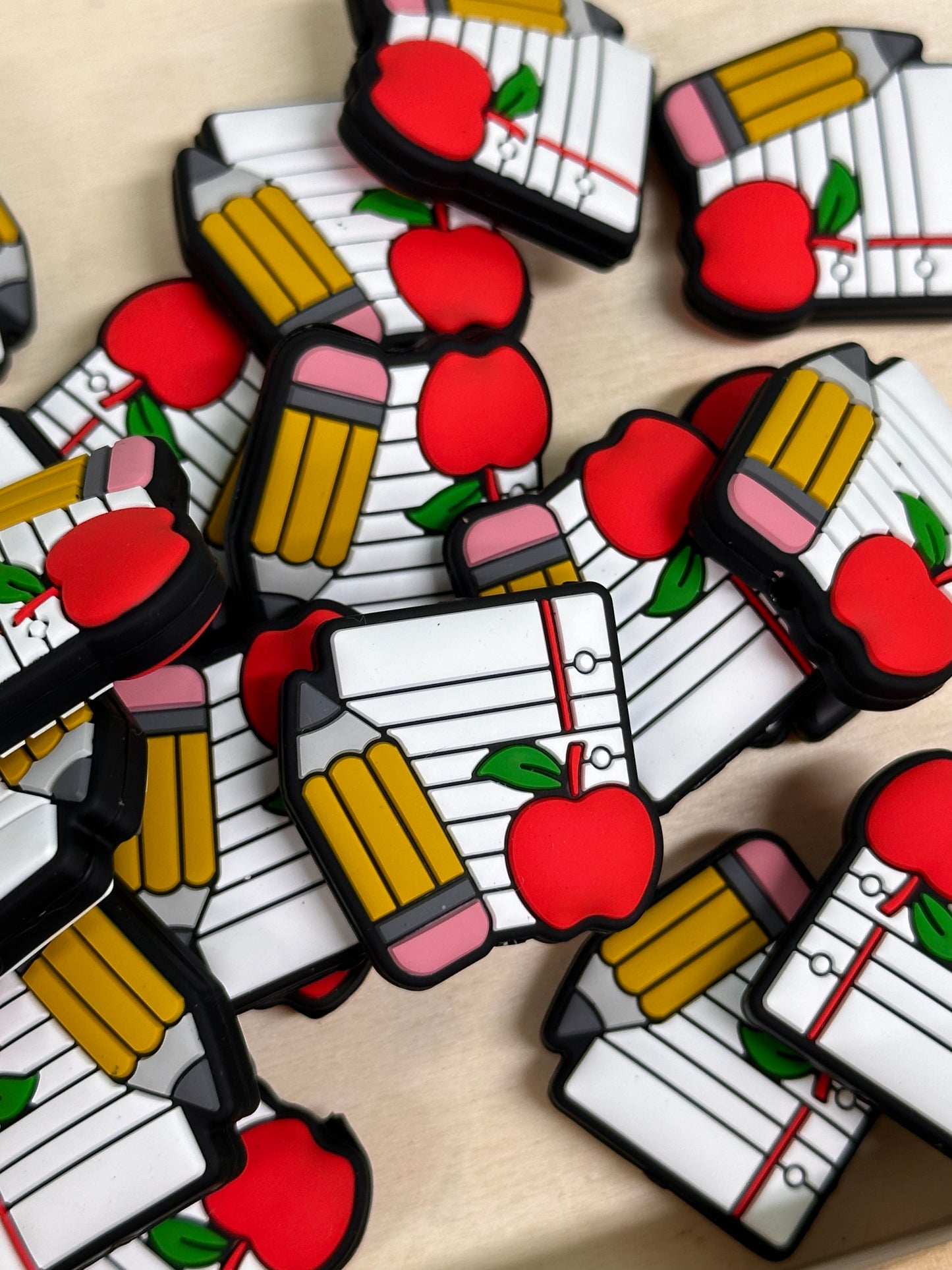 School Teacher Focal Bead/ beadable pen/ Silicone bead/ keychain bead/ teach