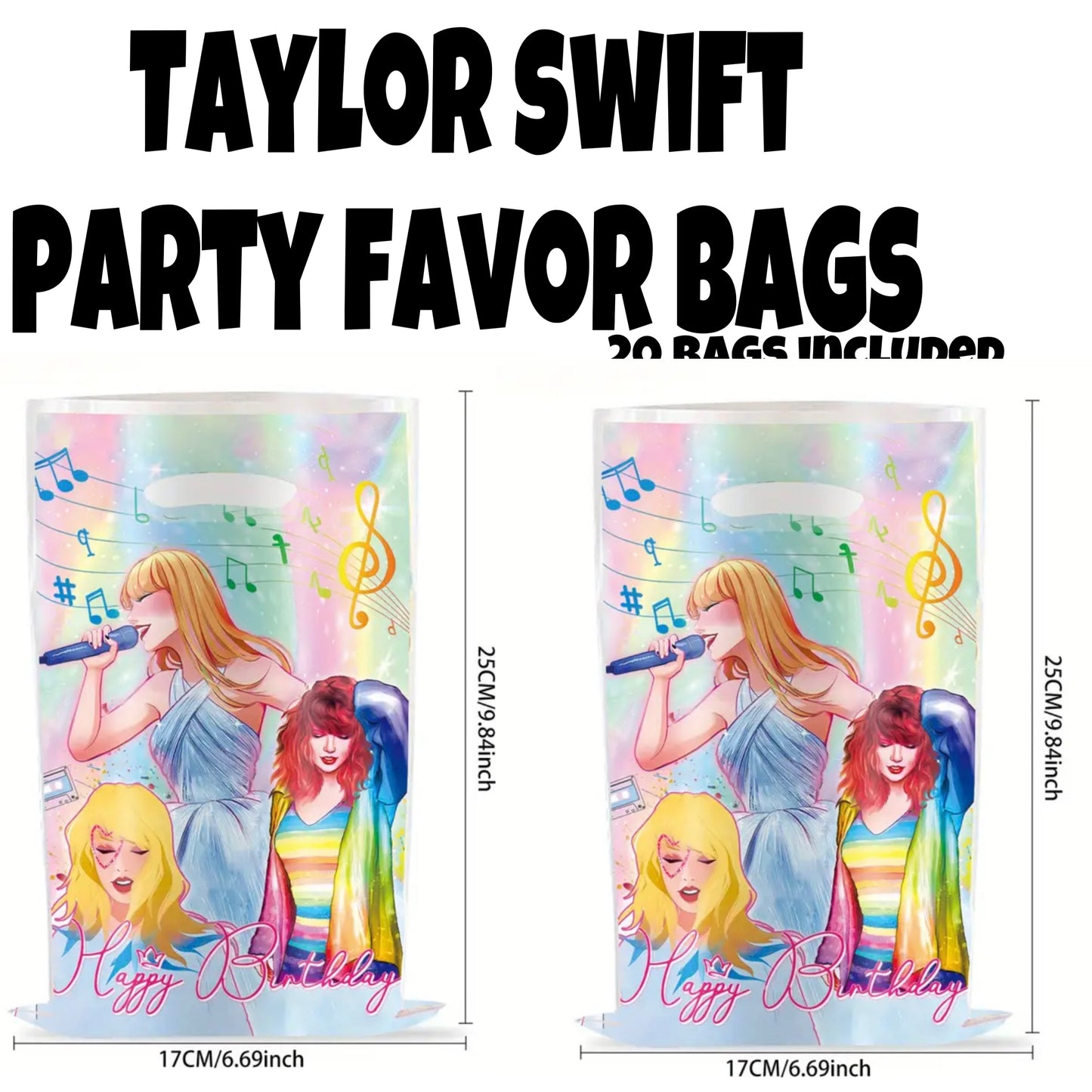 Swiftie party favor bags/ 10 bags included/ party decorations /TS/ Taylor Swift gift bags/ party bags/ birthday party bags