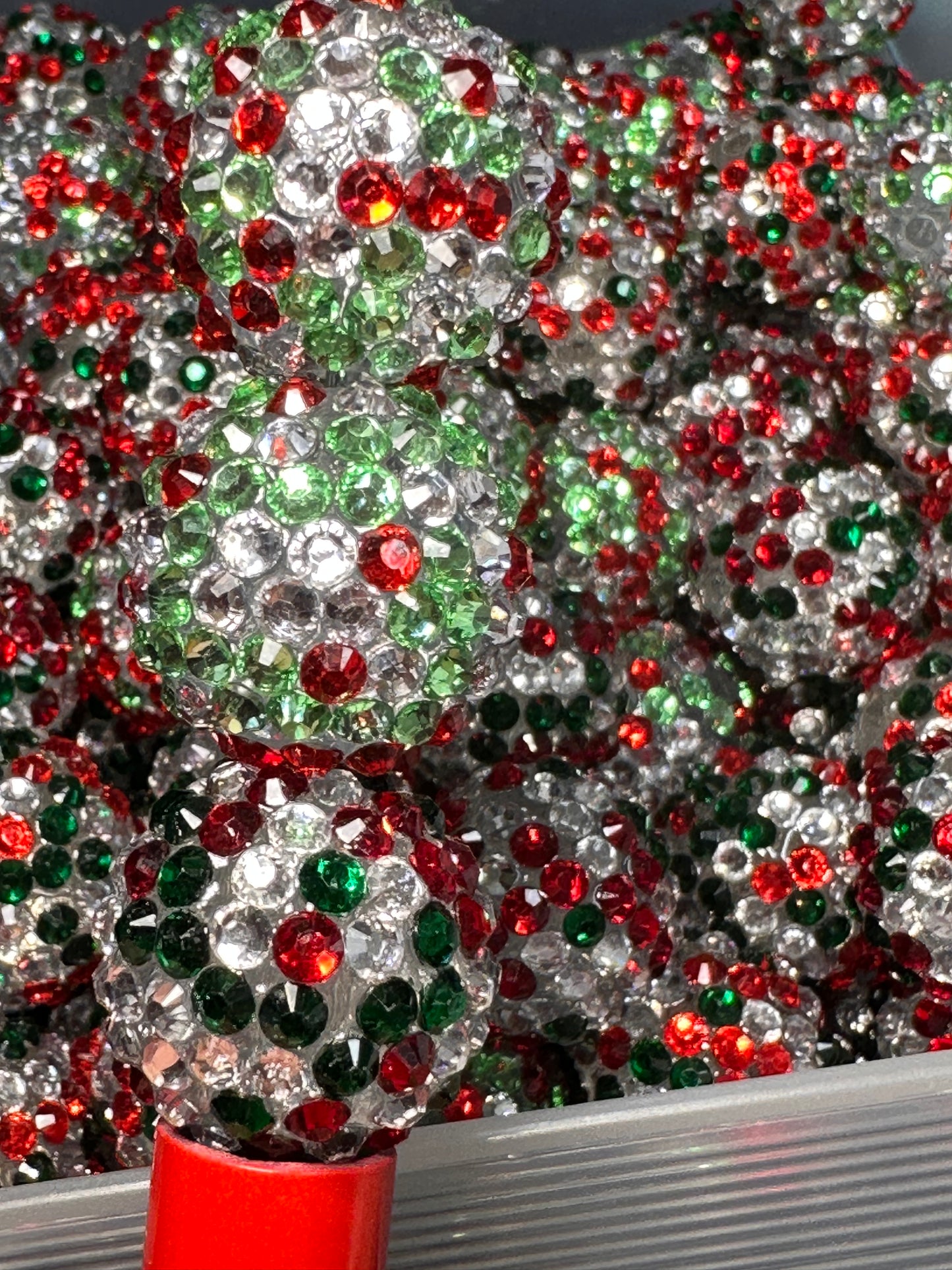 Five (5) Christmas rhinestone beads included/fancy Bead/ beadable pen/ keychain bead/ pastel beads/assorted colors/20mm