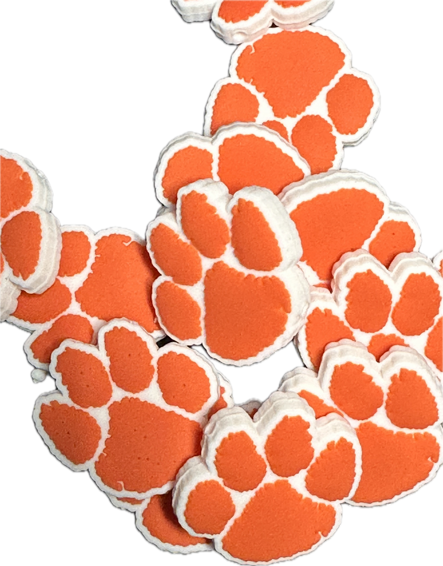 Clemson Tigers focal bead orange paw