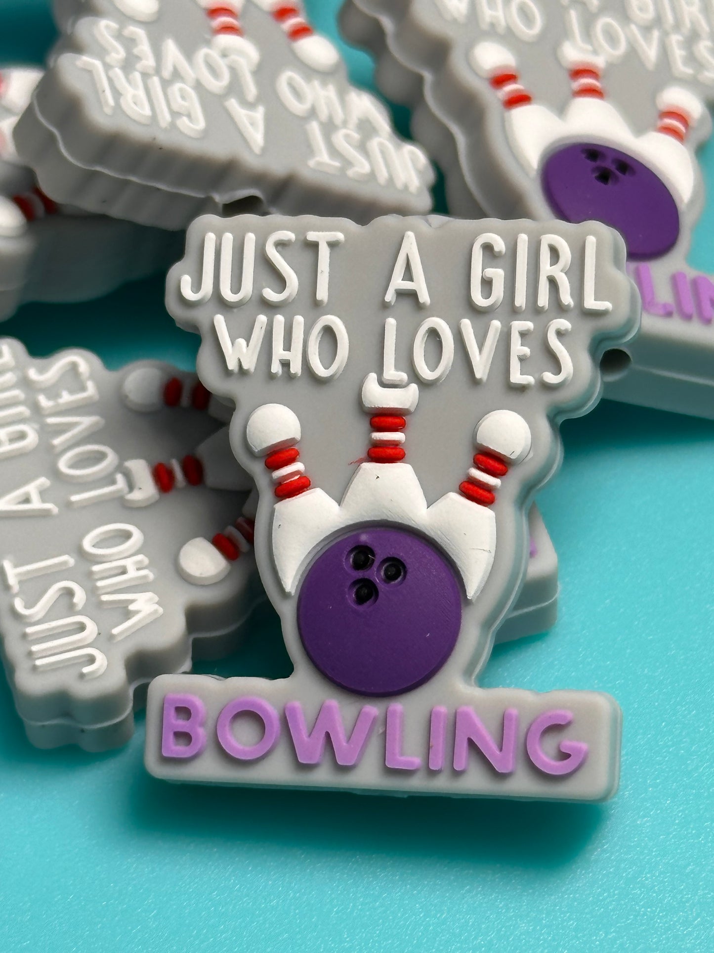 Bowling Focal Bead/ beadable pen/ Silicone bead/ keychain bead/ bowl pins #1