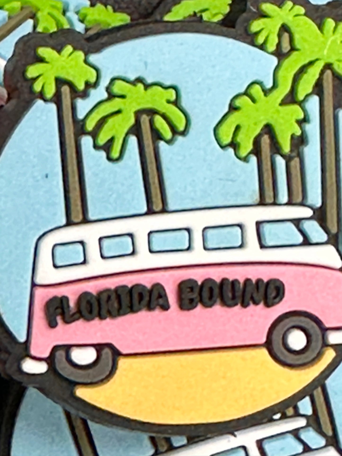 Florida Focal Bead/ beadable pen/ Silicone bead/ keychain bead/ palm tree/beach/van