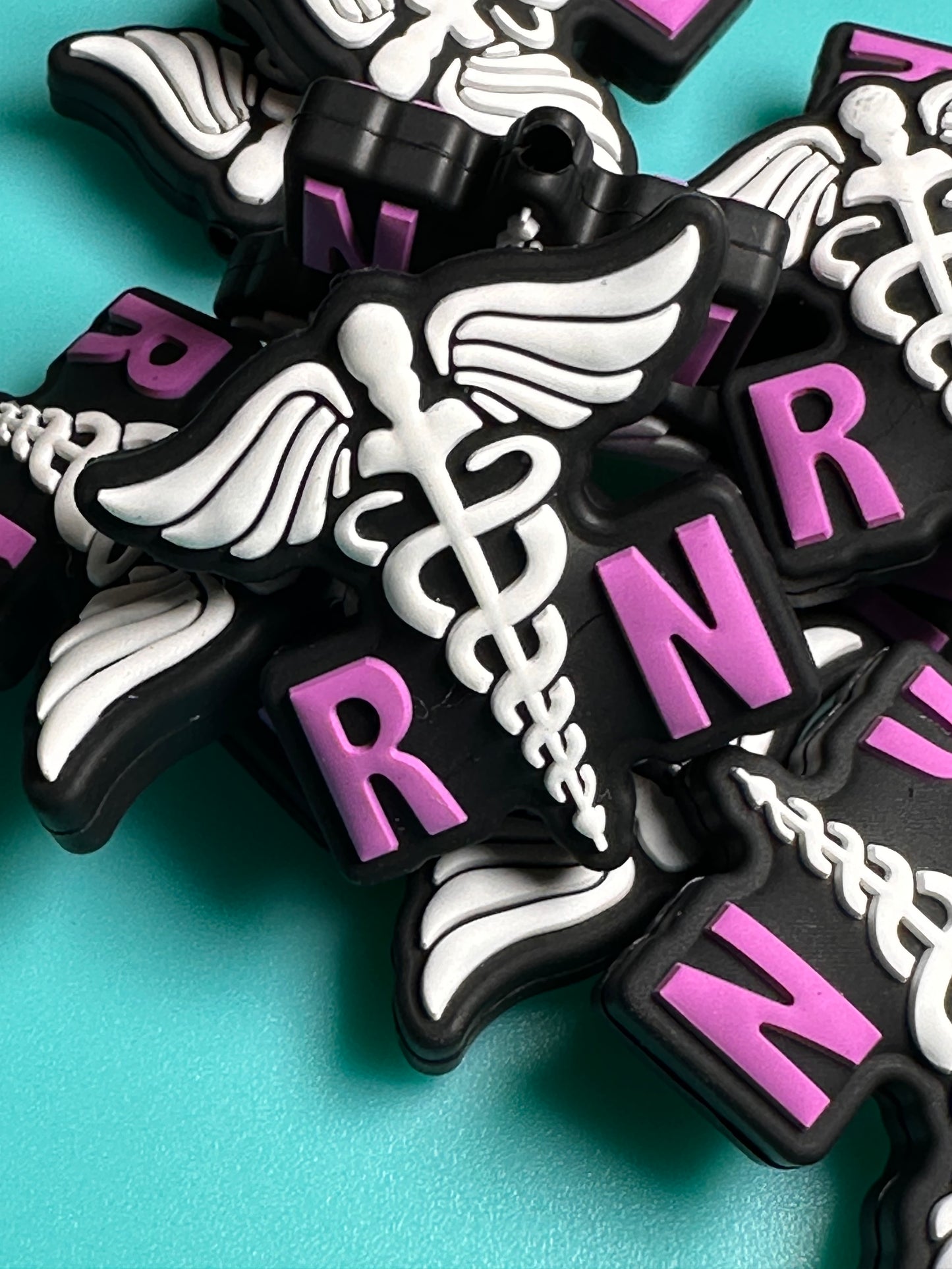 RN Nurse silicone focal bead/ nurse emblem