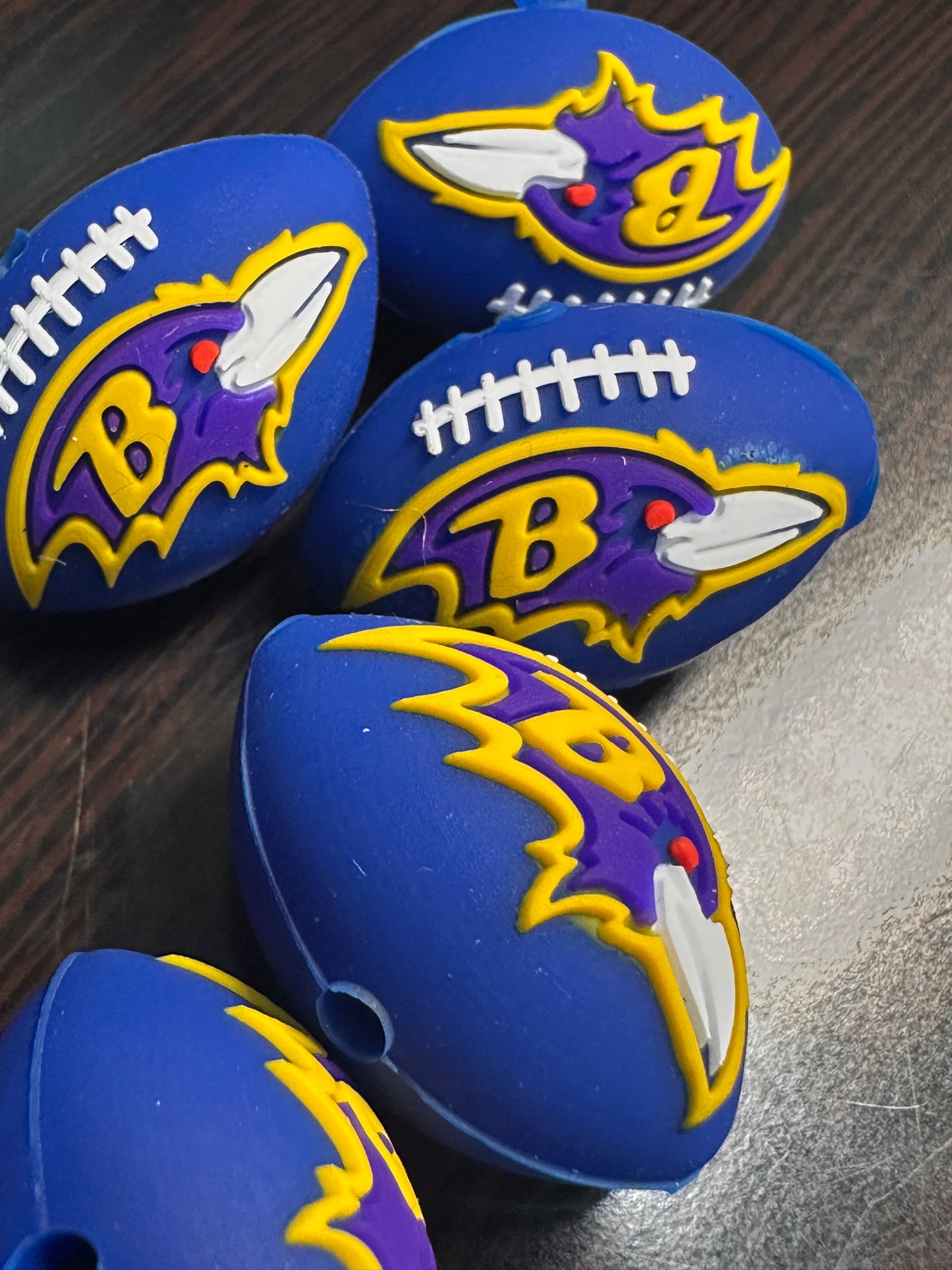 3D Baltimore Ravens Football team focal bead / football