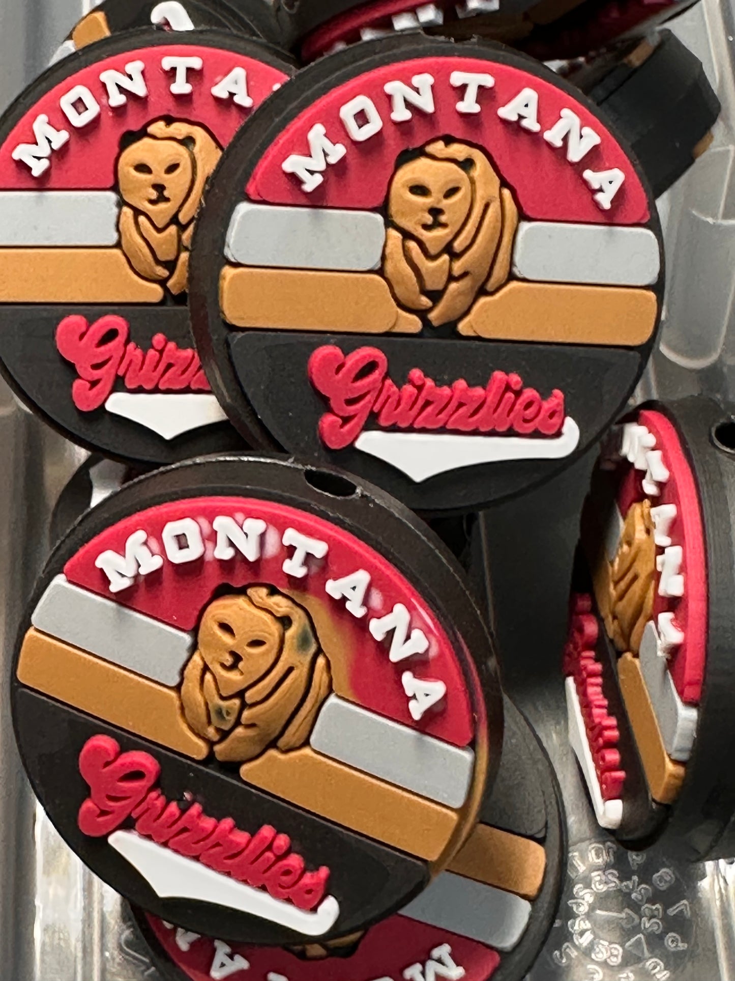University of Montana focal bead / UM/ The Grizz