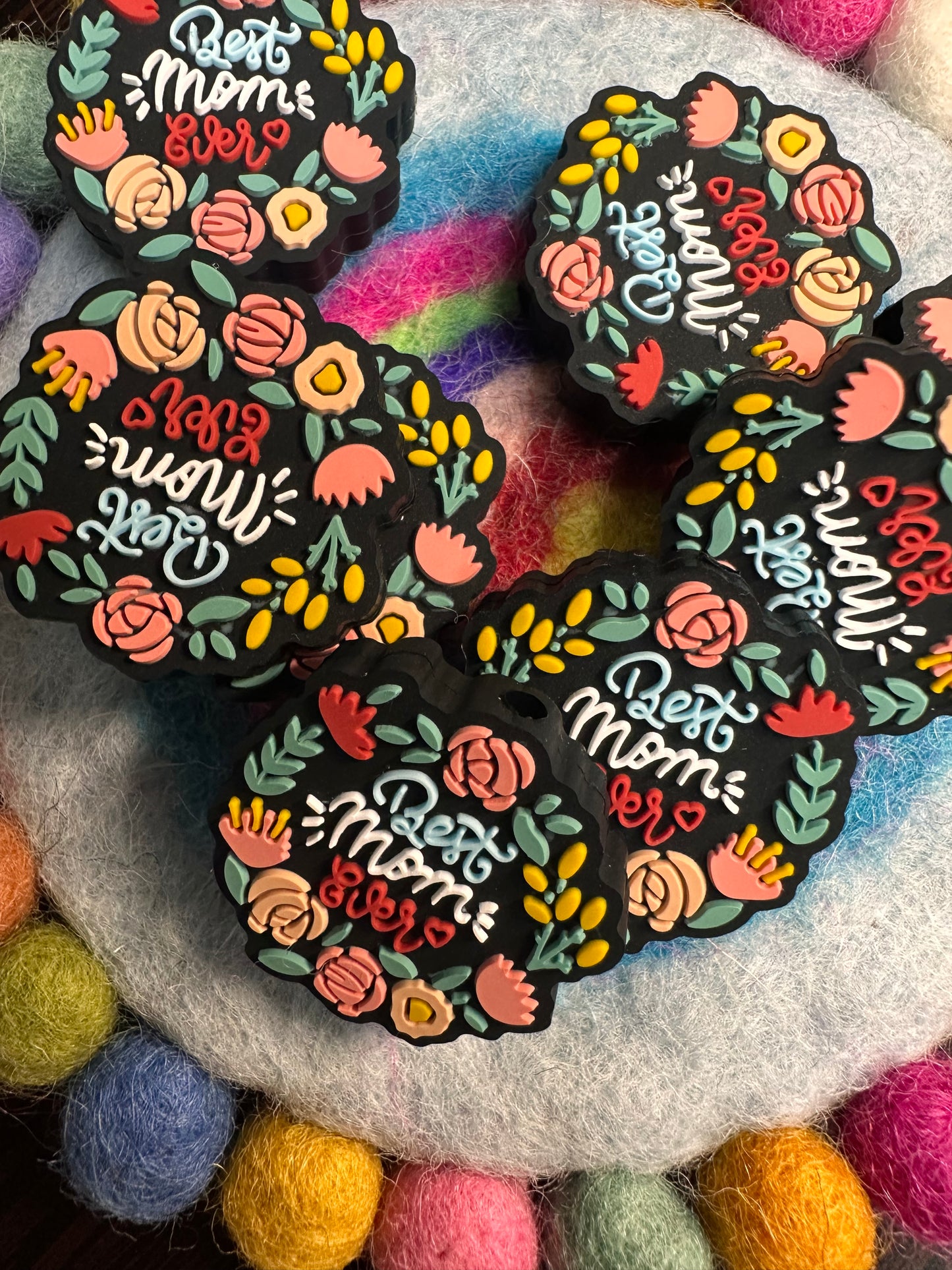 Best mom ever/ Mommy/ mama Focal Bead/ for beadable pen/ Silicone bead/keychain bead/ Mothers Day/ Blessed mama/ mom