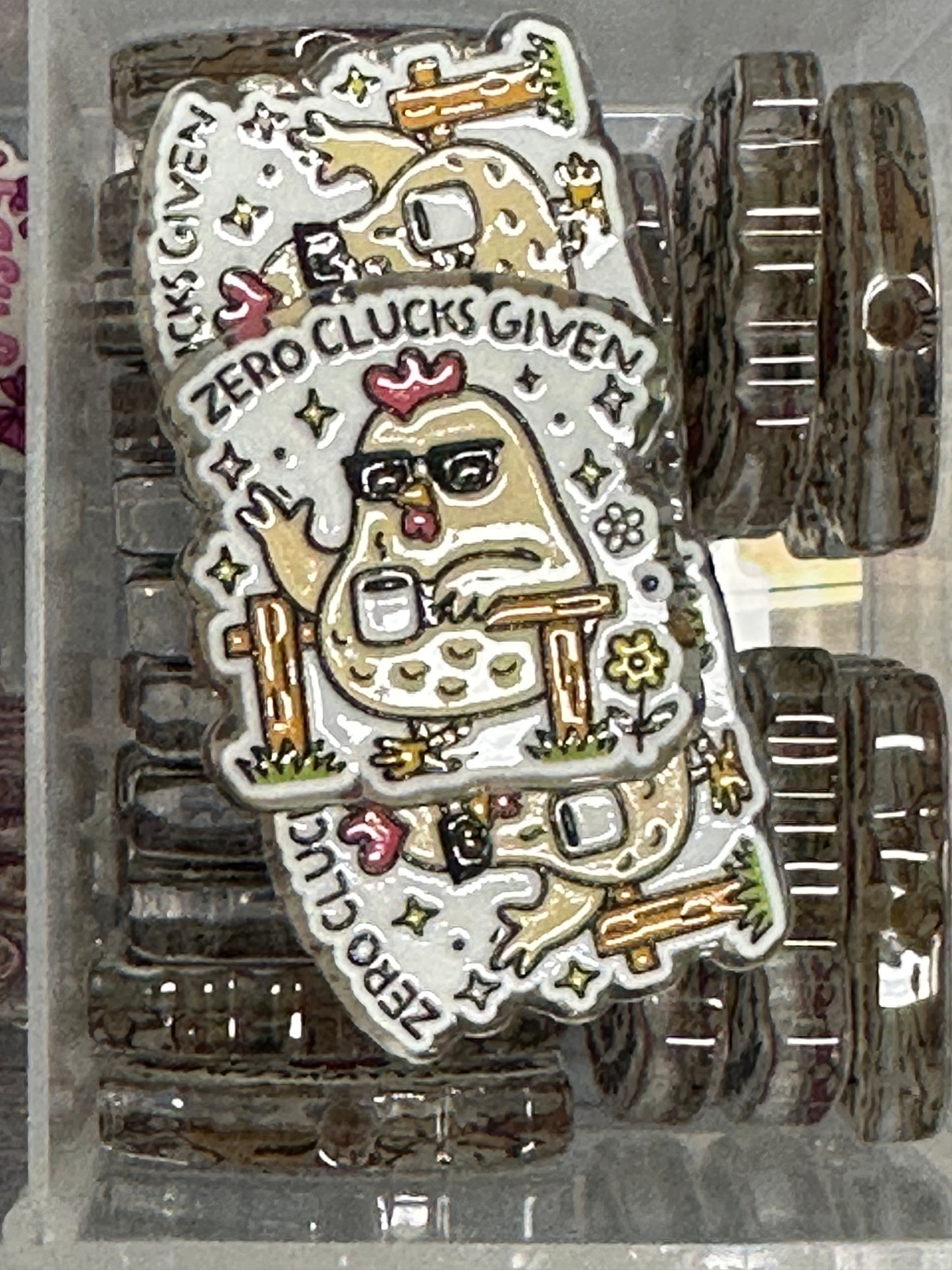 Chicken acrylic focal bead- set of 2/ focal bead/ pen beading / keychain bead/