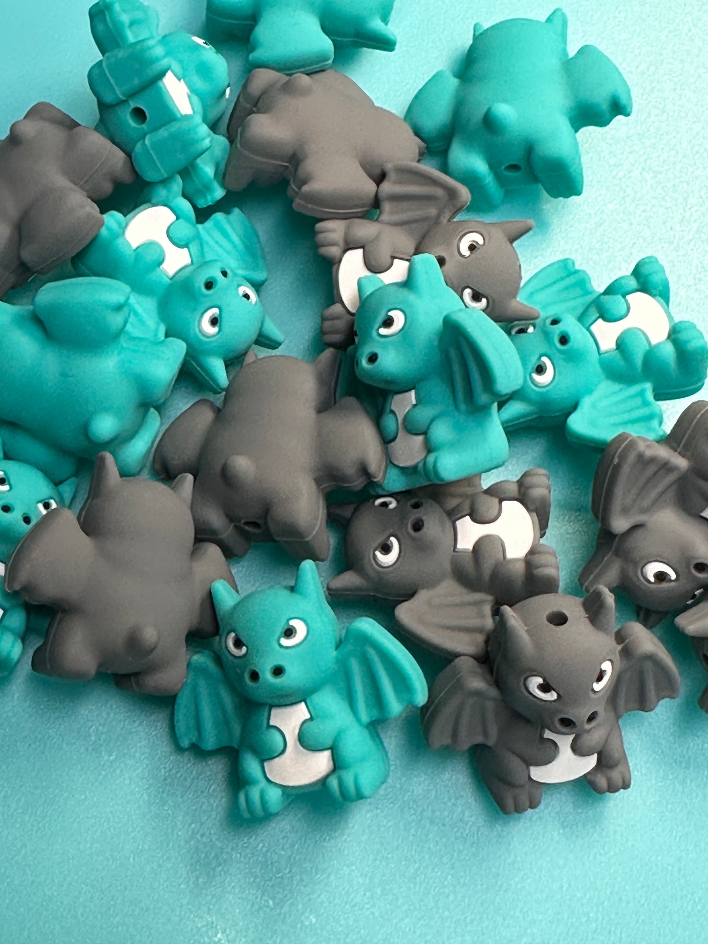 3D cute bats silicone focal bead/ gargoyles