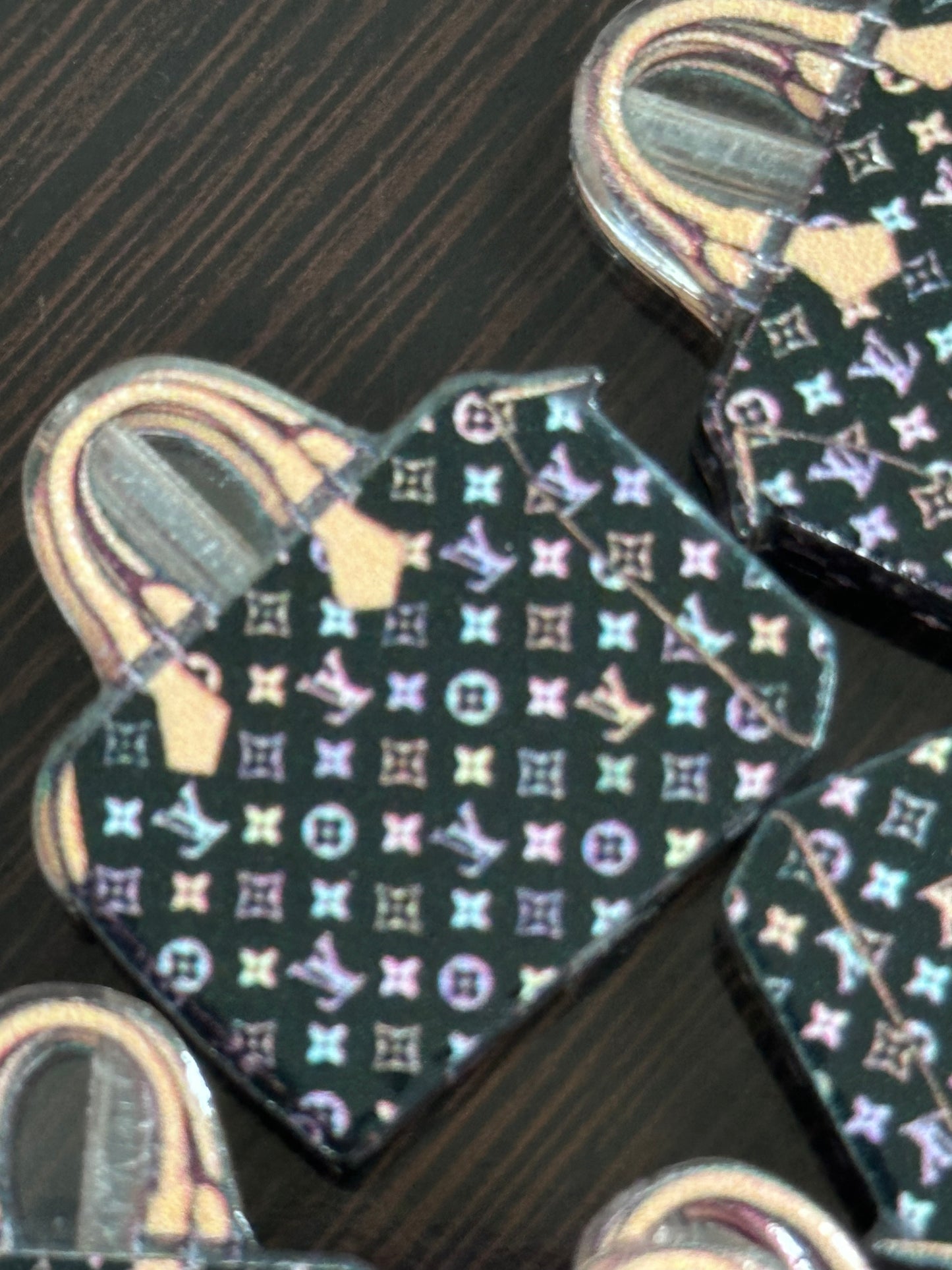 Fancy handbag acrylic focal bead- set of 2/ focal bead/ pen beading / keychain bead/