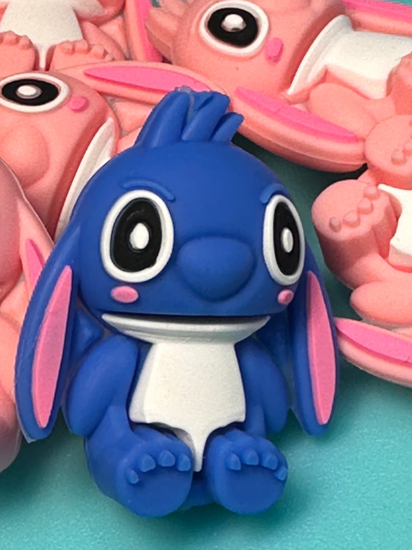 3D Blue guy / Pink girl Focal Bead