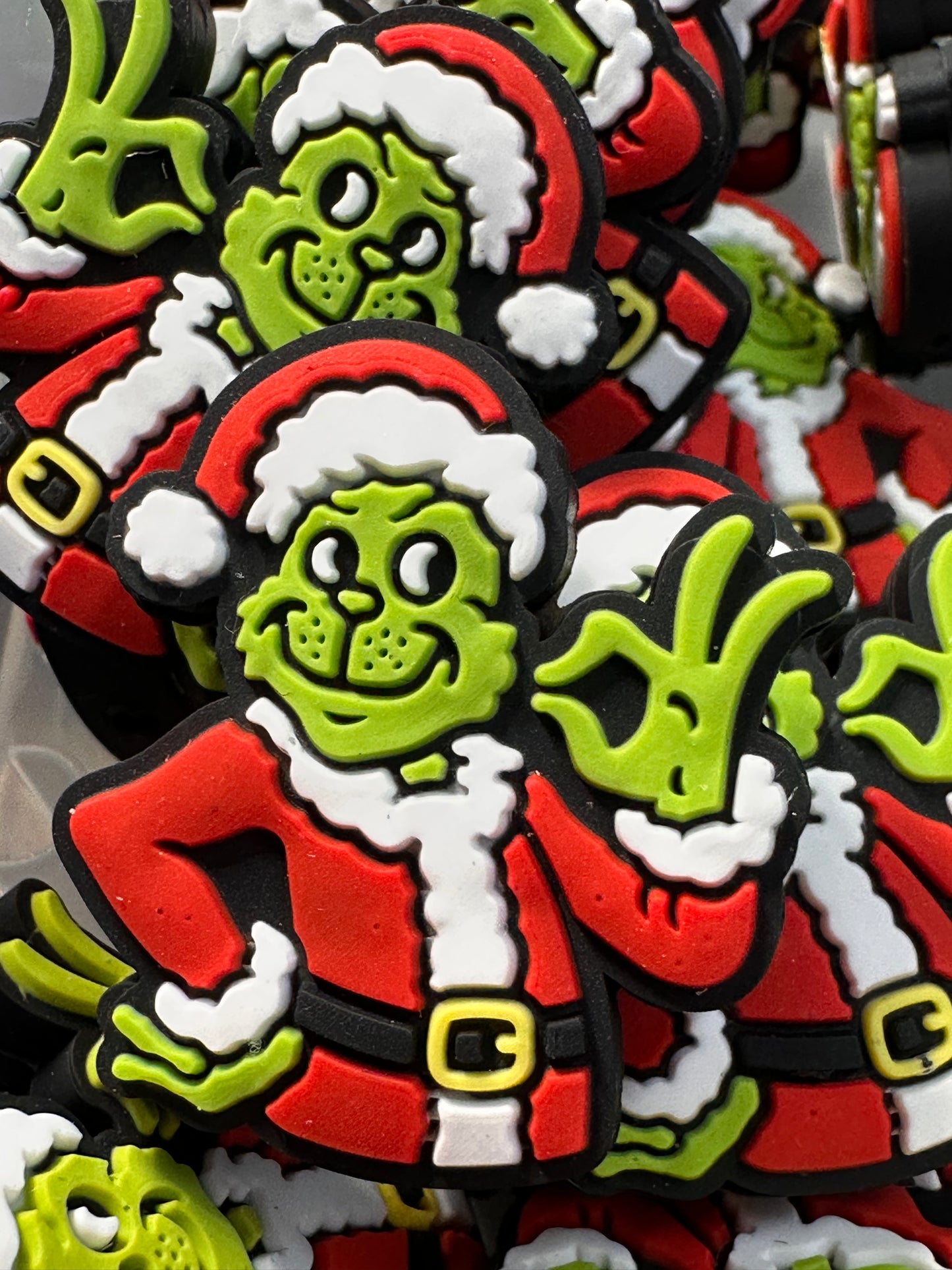 Christmas/ Focal Bead/ beadable pen/ Silicone bead/ keychain bead/green guy/