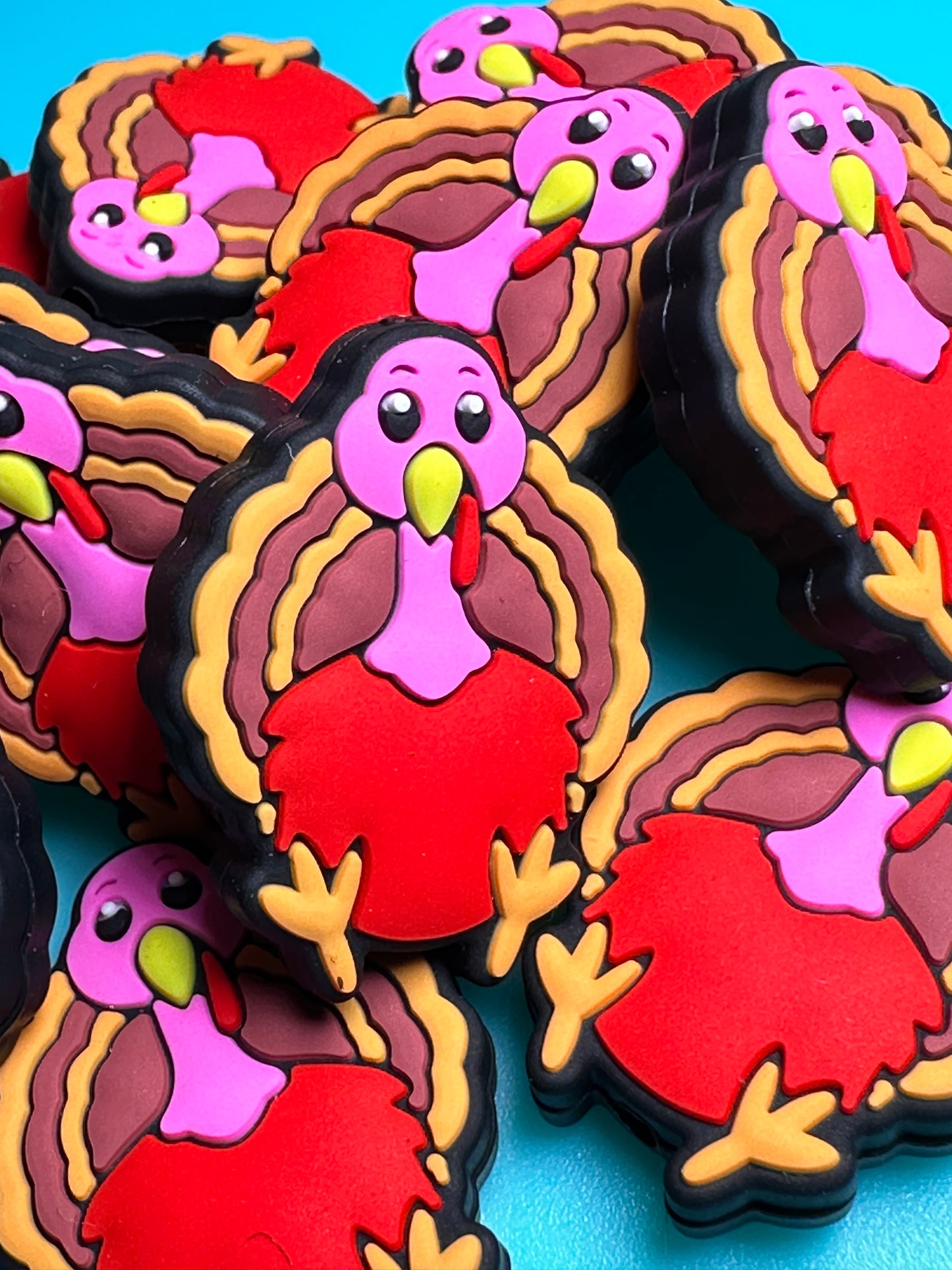 Thanksgiving Turkey/ Focal Bead/ beadable pen/ Silicone bead/ keychain bead/ Fall/ Holiday