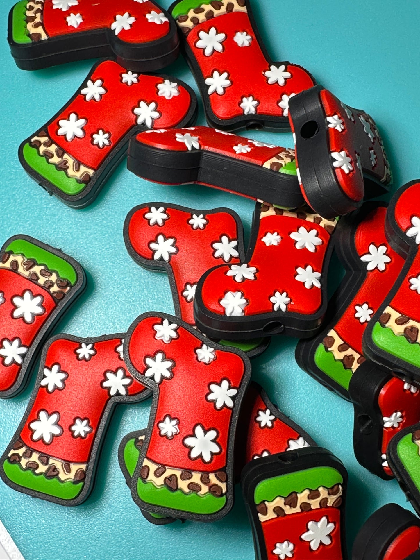 Christmas/ Focal Bead/ beadable pen/ Silicone bead/ keychain bead/ stocking #2